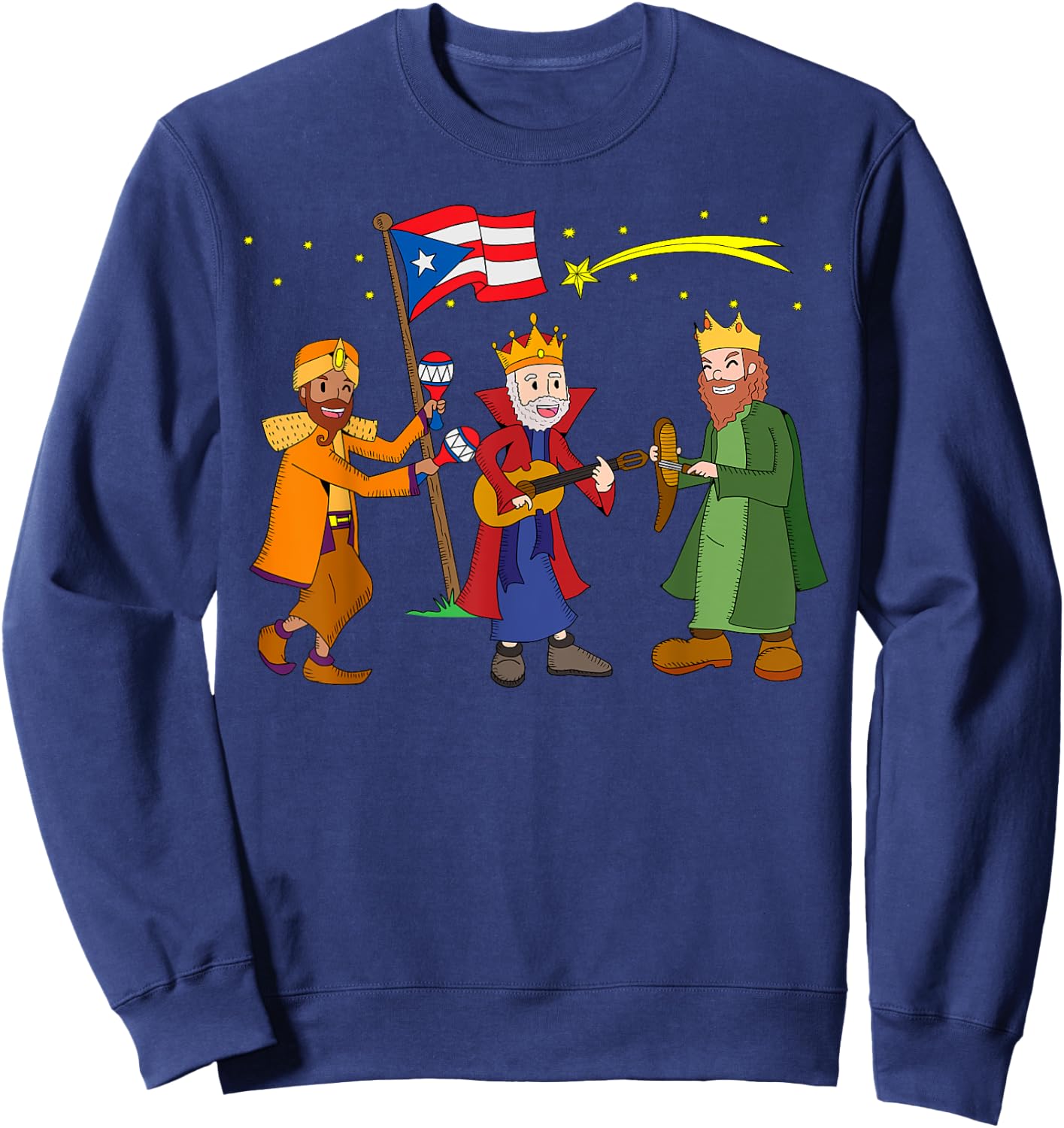 Playa Serena Funny Christmas Puerto Rico Christmas Tres Reyes Magos Three Wise Men -Adults Sweatshirt - Sweatshirt | Navy