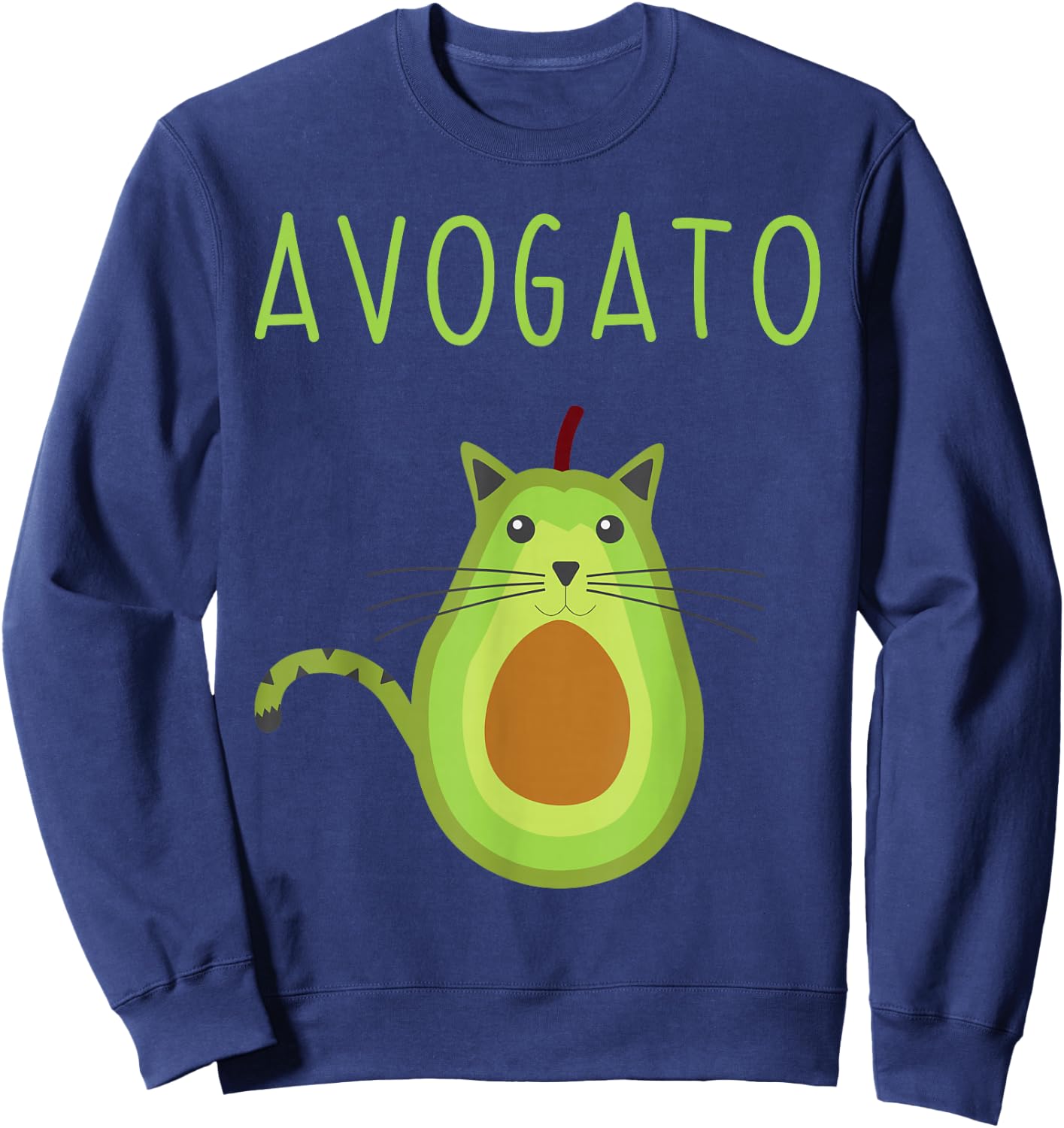 Avogato Cinco De Mayo Gift Cinco De Meow Cat Avocado Sweatshirt - Sweatshirt | Navy