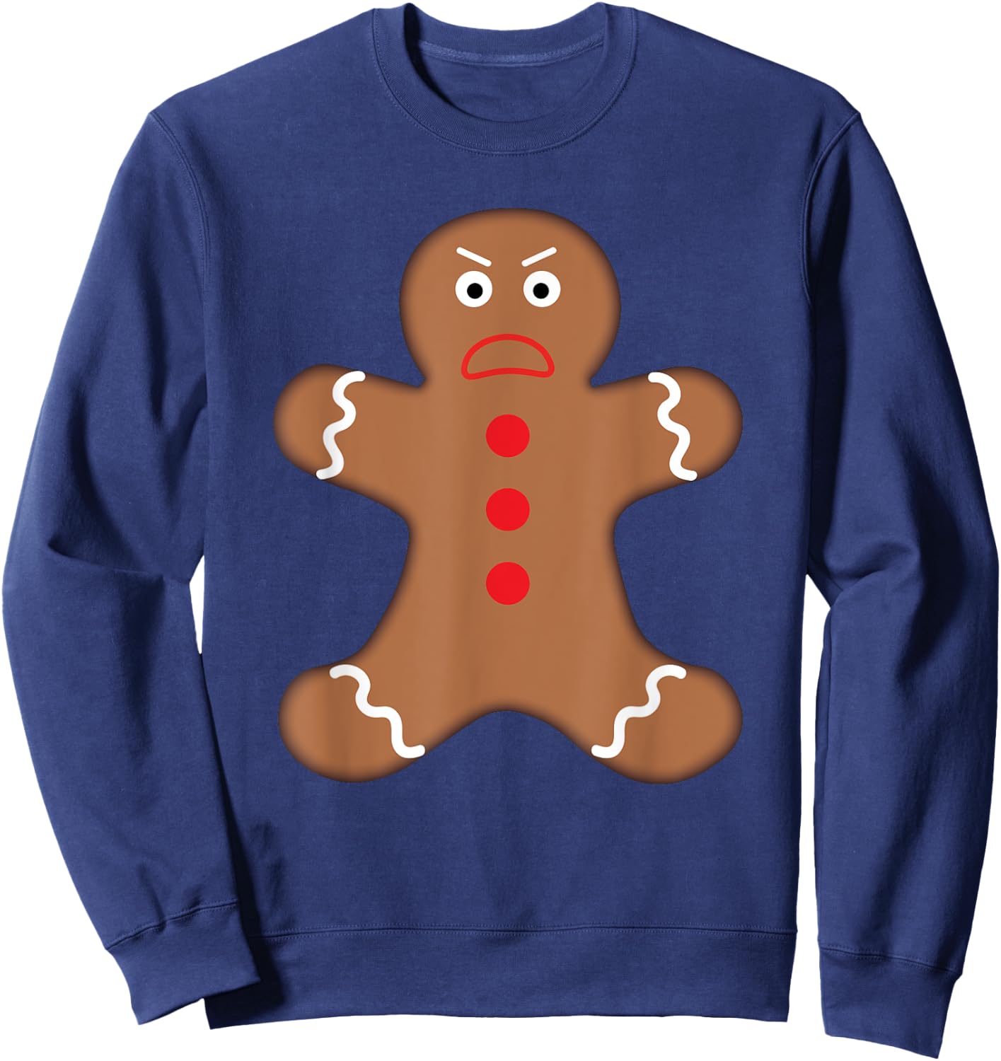 Angry Gingerbread Man Shirt - Funny Christmas Cookie Baking Sweatshirt - Sweatshirt | Navy