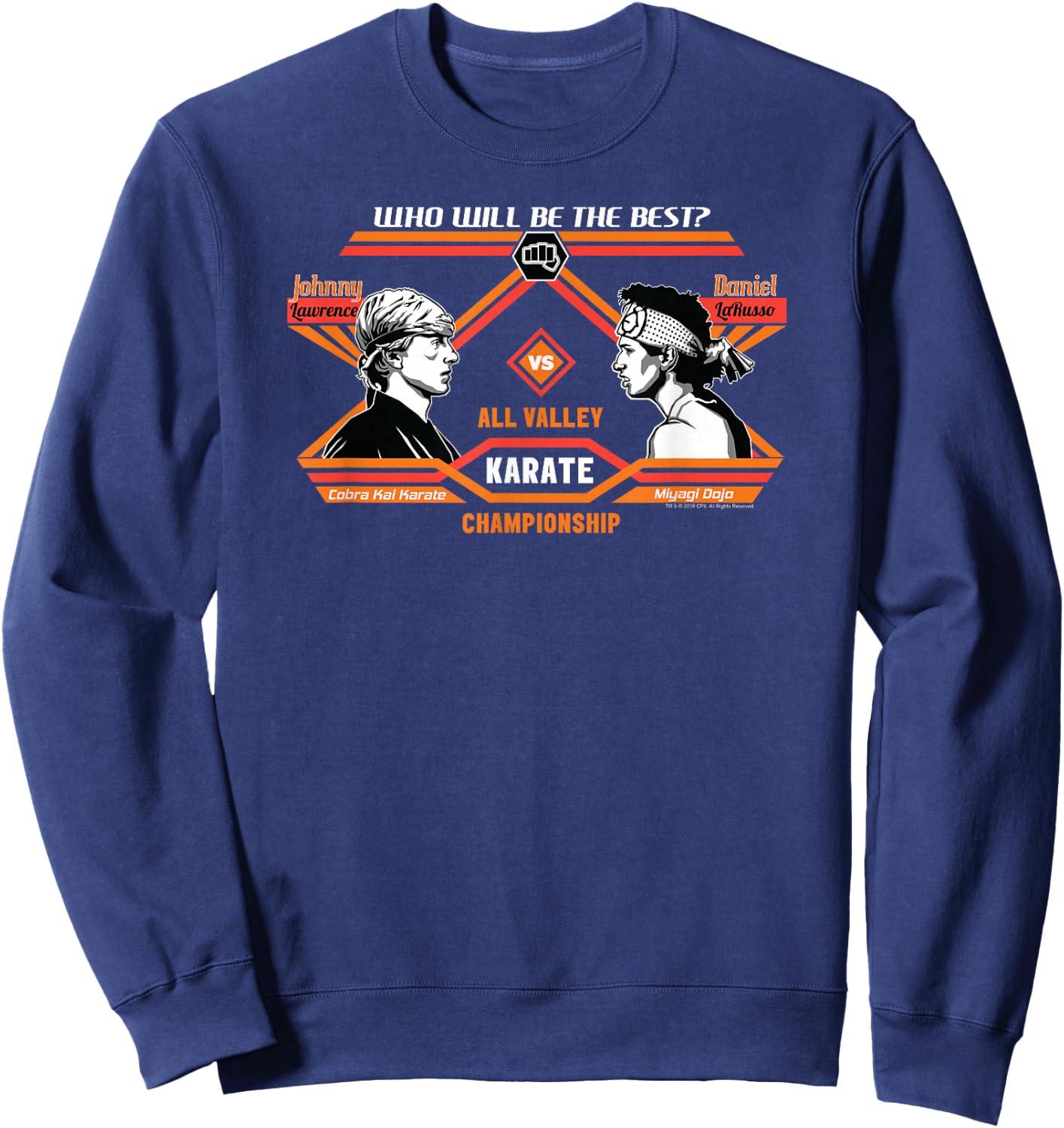 The Karate Kid Johnny VS Daniel All-Valley Karate Movie Sweatshirt - Sweatshirt | Navy