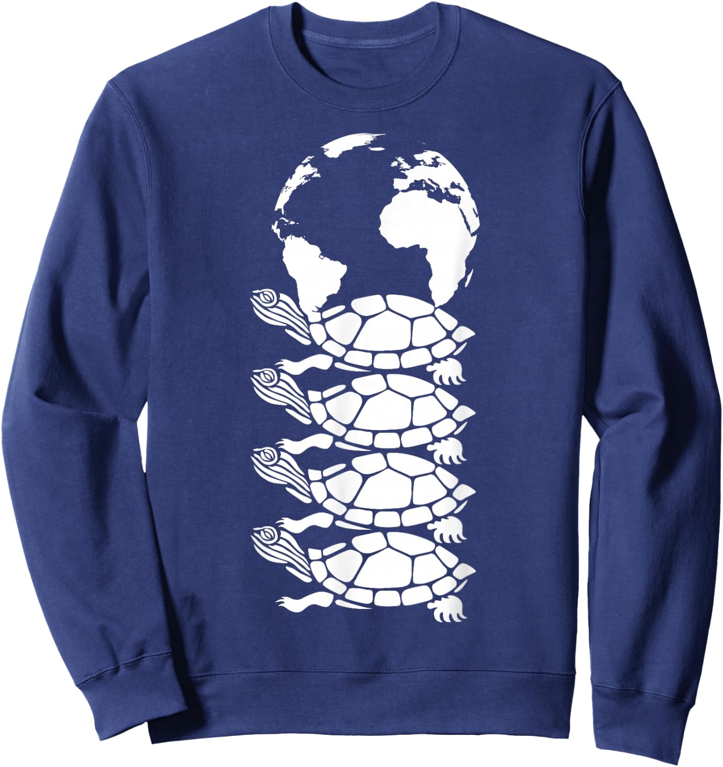 Outure Women's Turtles All the Way Down Black Cotton Sweatshirt - Sweatshirt | Navy