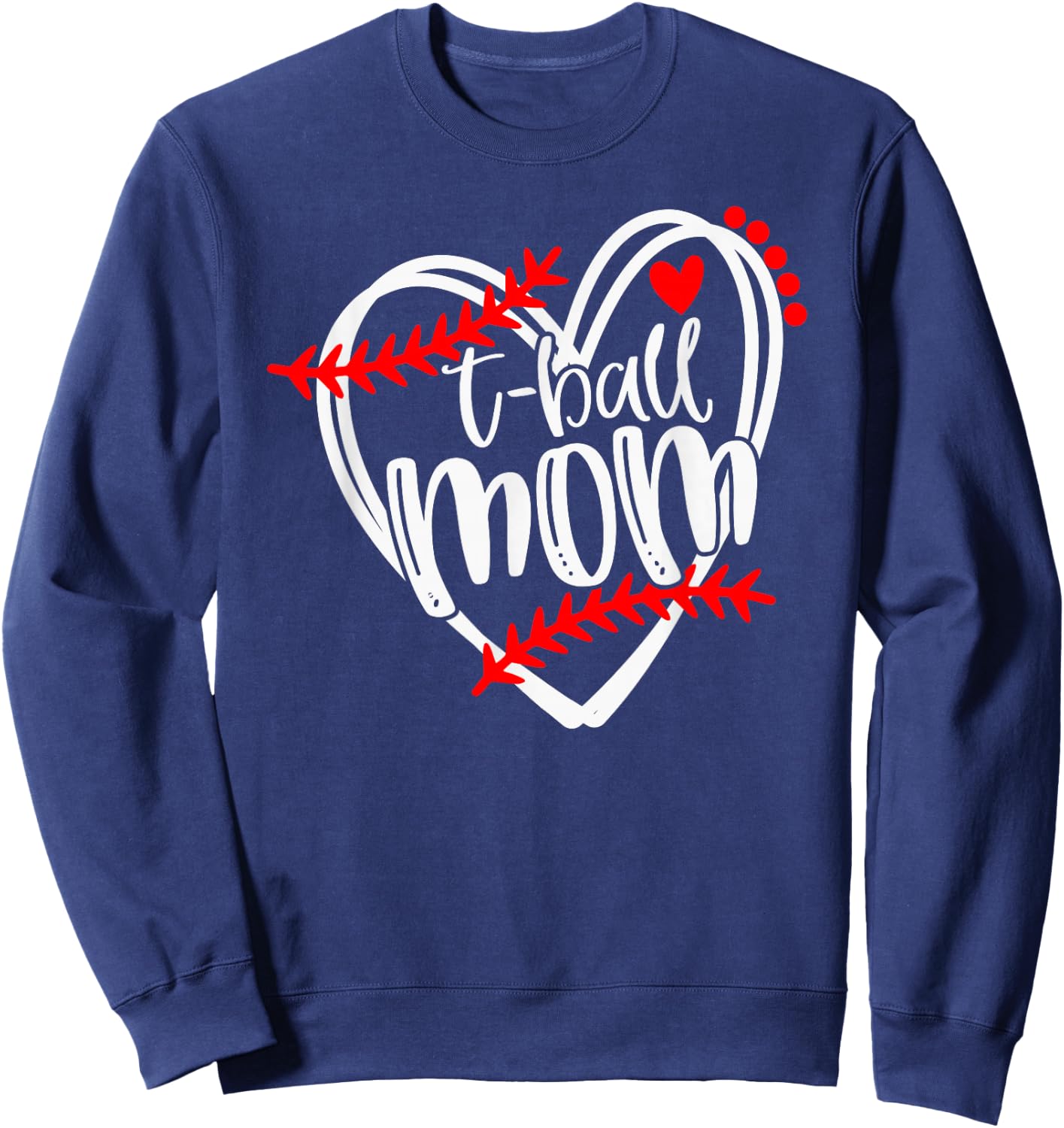 Tball MOM, T ball , Girls T-ball Heart Sweatshirt - Sweatshirt | Navy