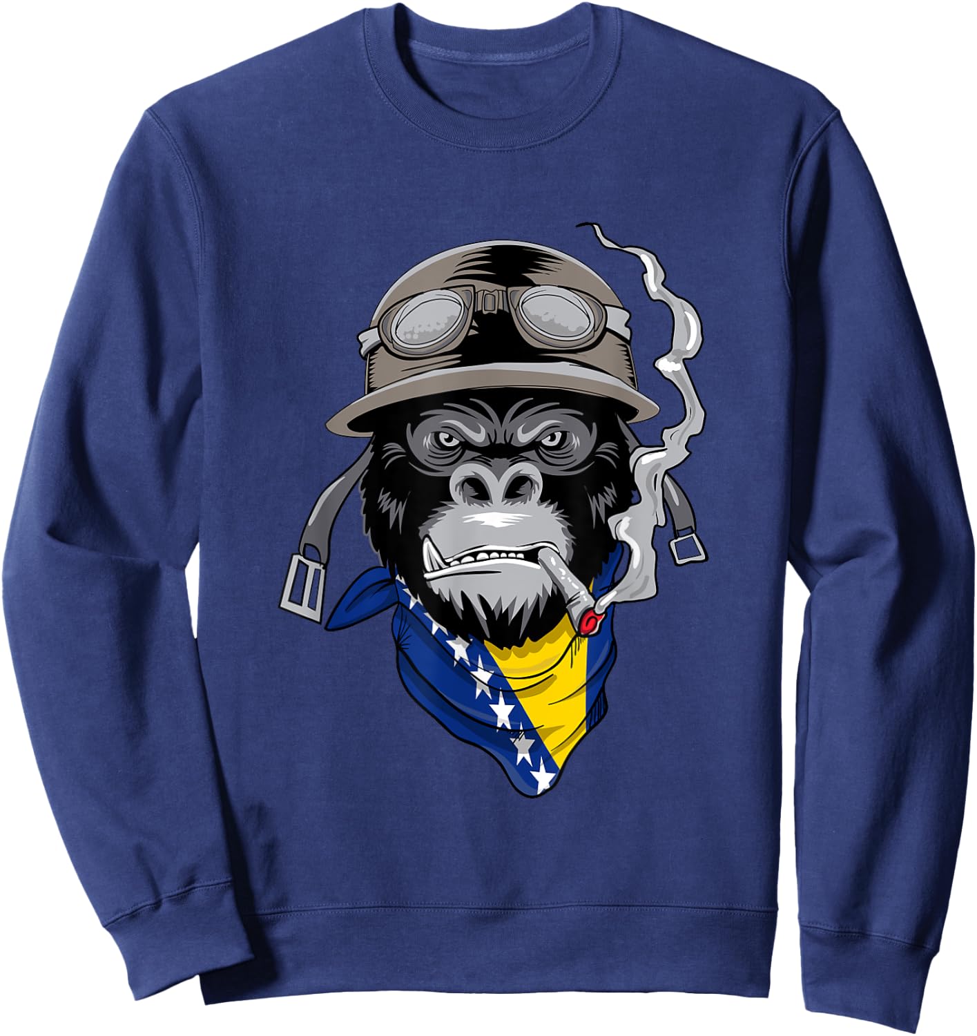 Bosnian and Herzegovinian Flag Biker Bosnia Herzegovina Sweatshirt - Sweatshirt | Navy