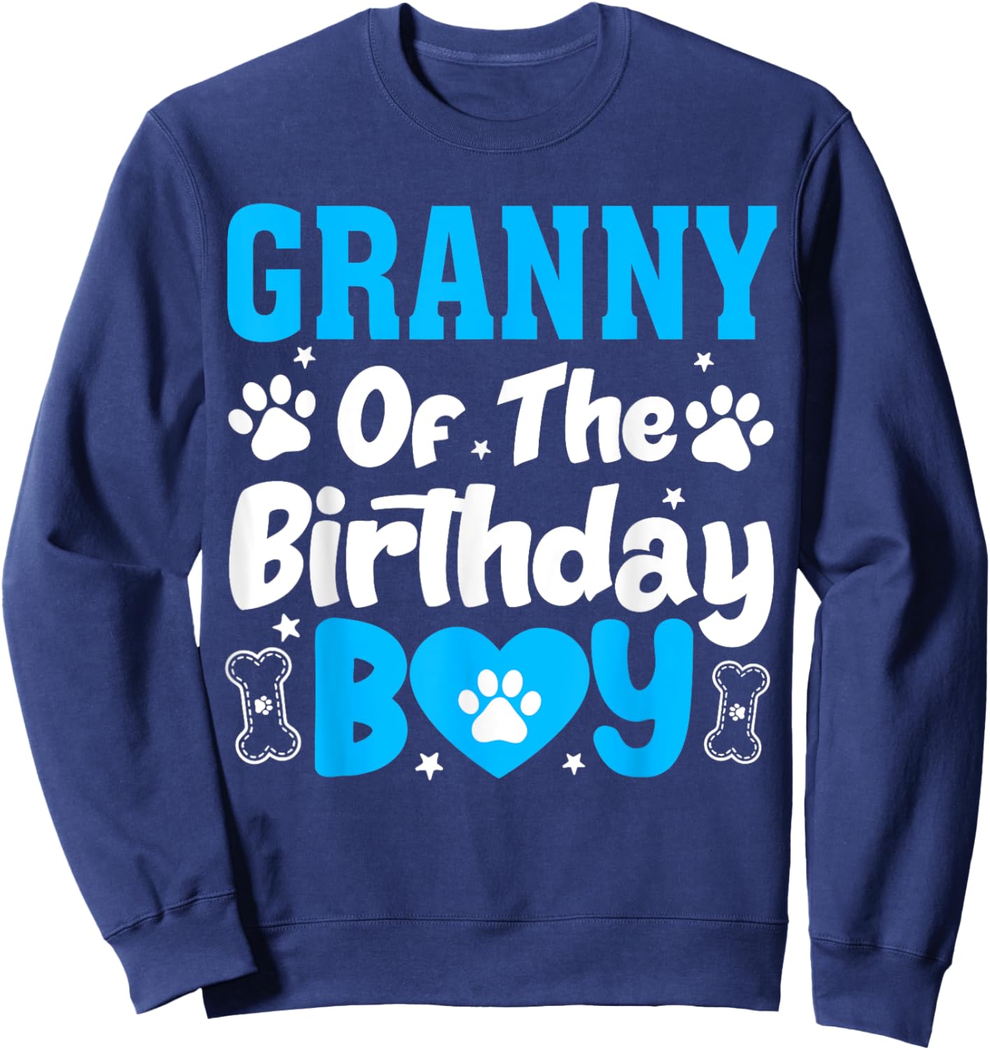 Granny Of The Birthday Boy Dog Family Matching Party Sweatshirt - Sweatshirt | Navy