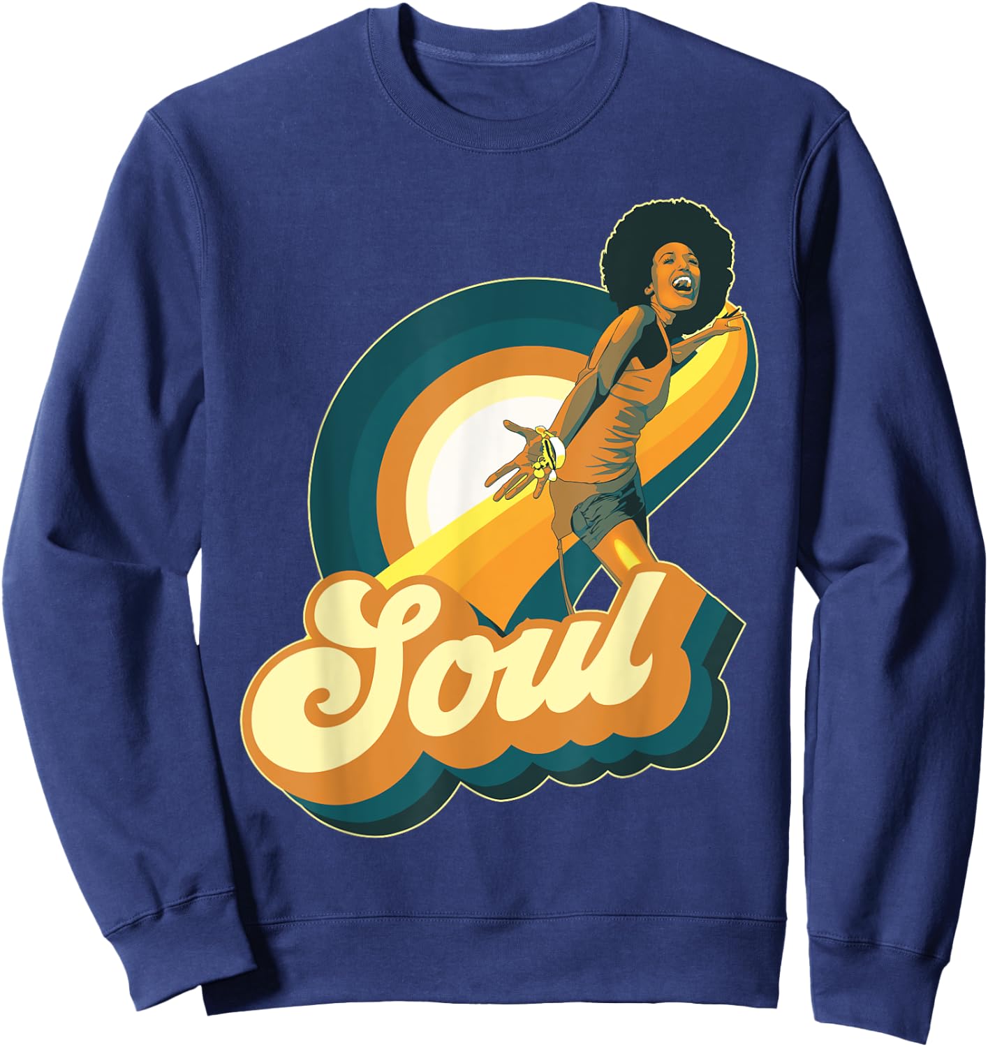 70s Funk Afro Disco Soul Sweatshirt - Sweatshirt | Navy