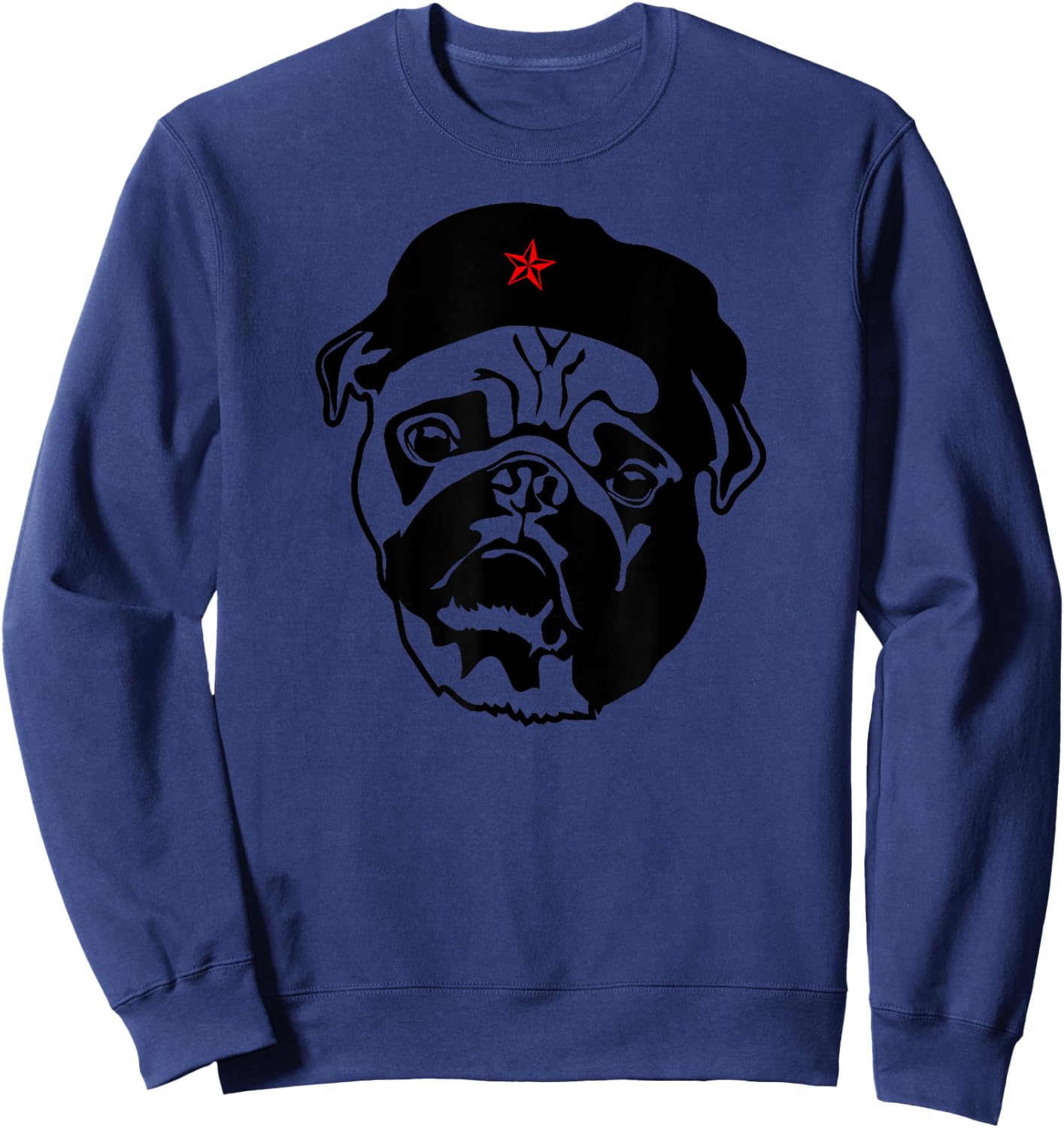 Funny Dog Shirt | Che Guevara Style | Pug Revolution Sweatshirt - Sweatshirt | Navy