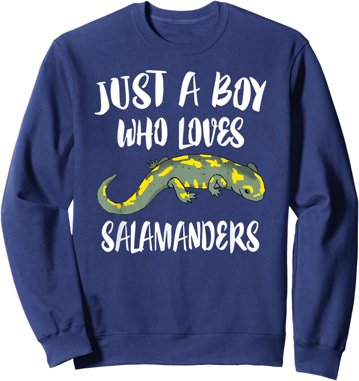 Just A Boy Who Loves Salamanders Lizard Gift Sweatshirt - Sweatshirt | Navy
