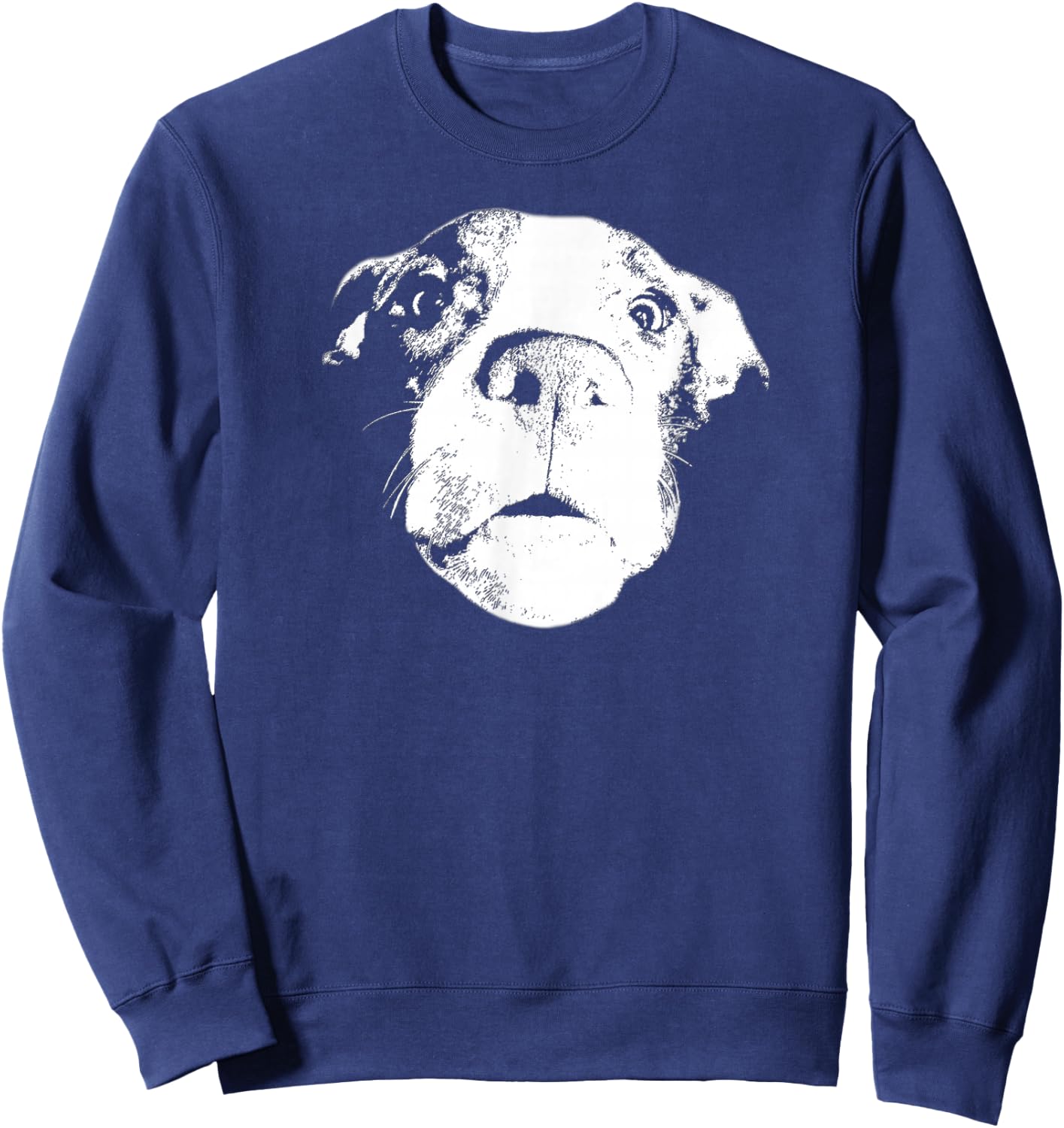Funny Pitbull Bully Amstaff Face Pitbulls Dog Photorealism Sweatshirt - Sweatshirt | Navy
