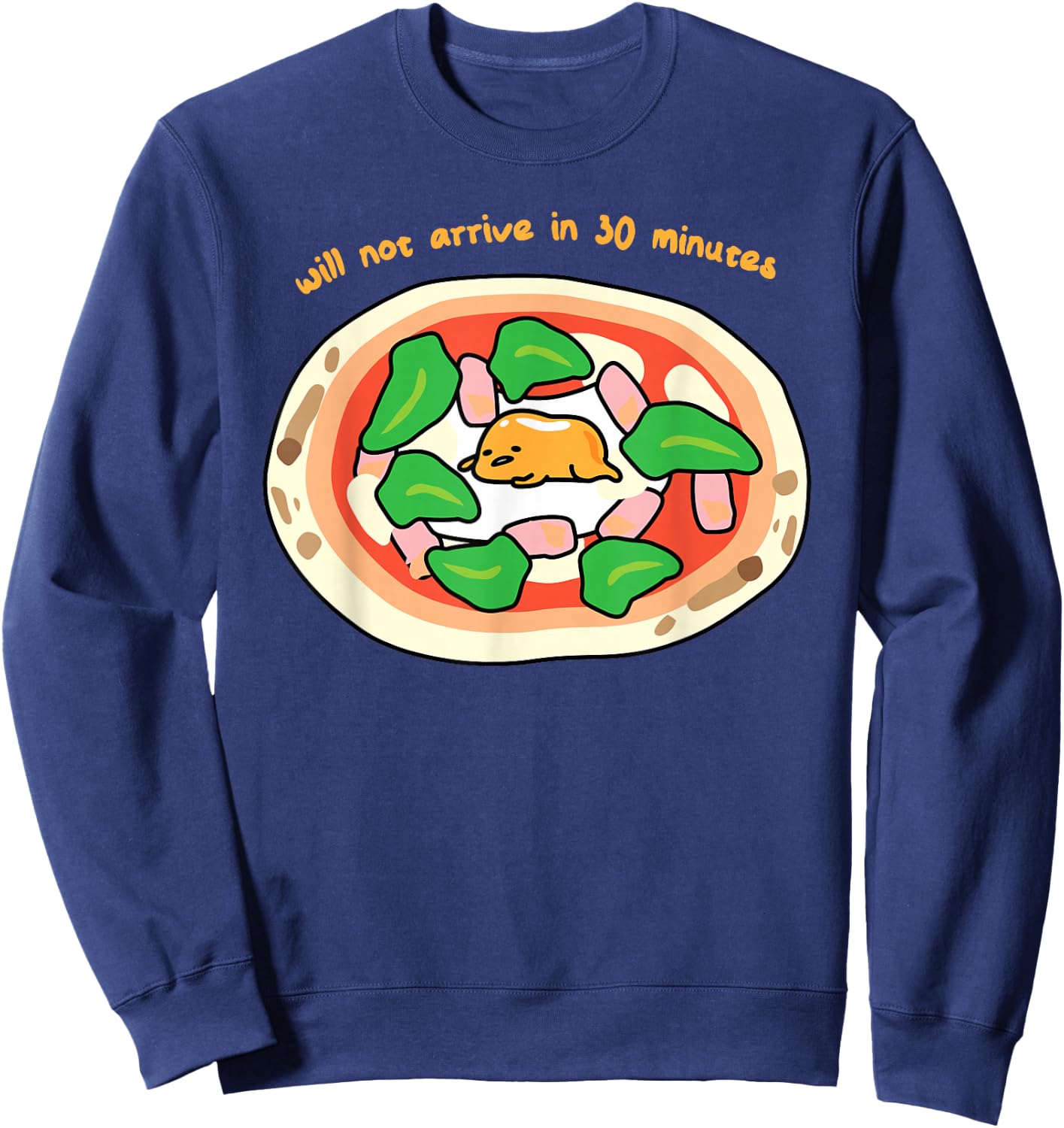 Gudetama the Lazy Egg Pizza Shirt Sweatshirt - Sweatshirt | Navy