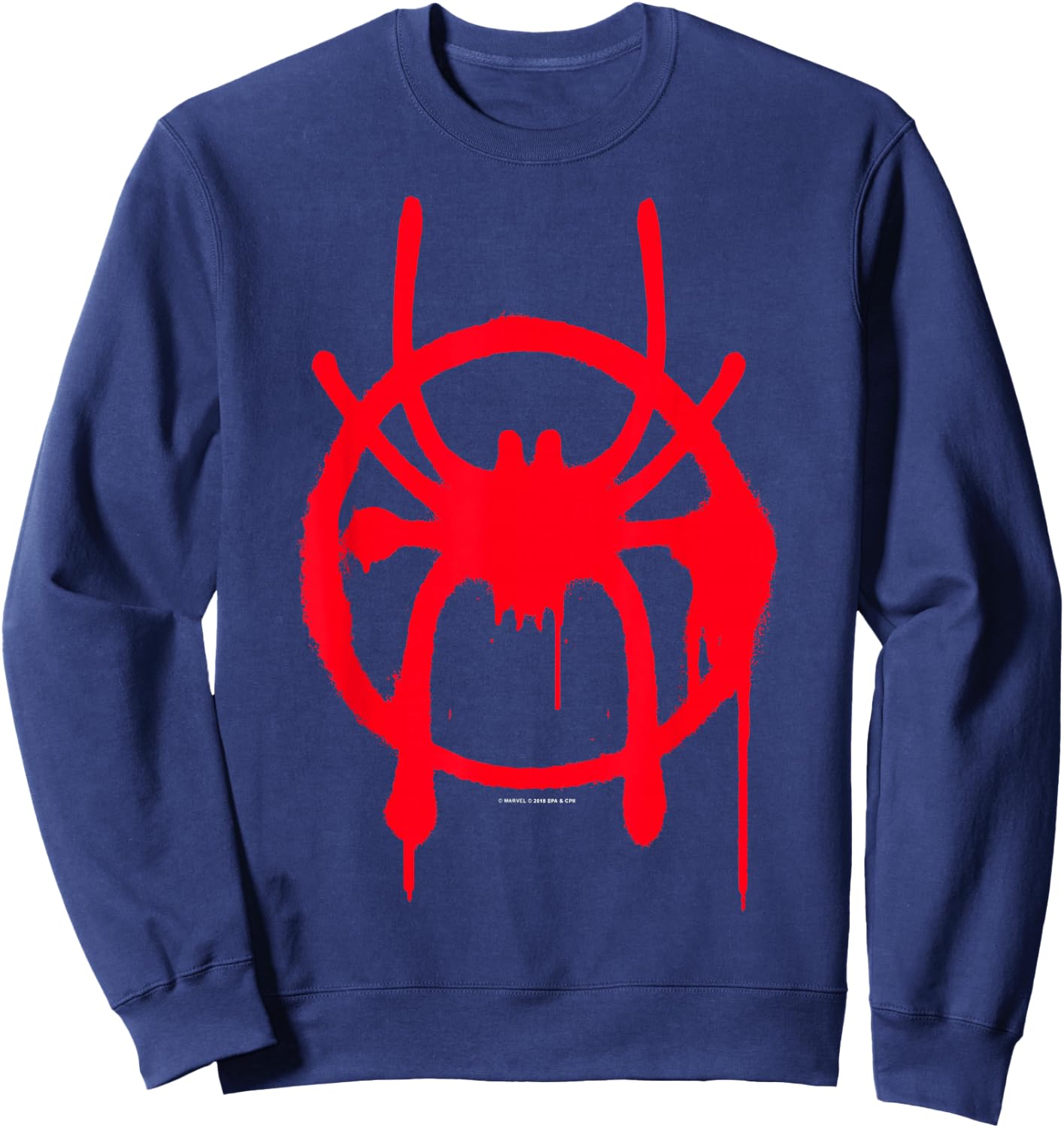 Marvel Spider-Man Spiderverse Miles Symbol Tag Sweatshirt - Sweatshirt | Navy