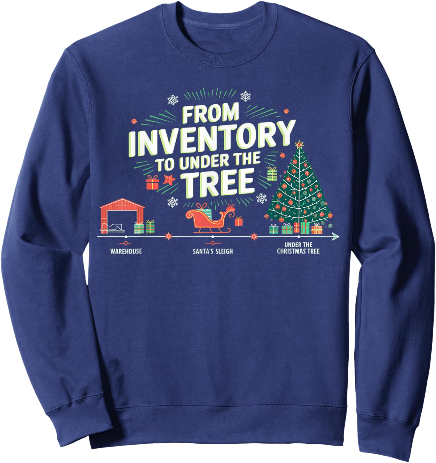 From inventory to under the tree, christmas supply chain Sweatshirt - Sweatshirt | Navy