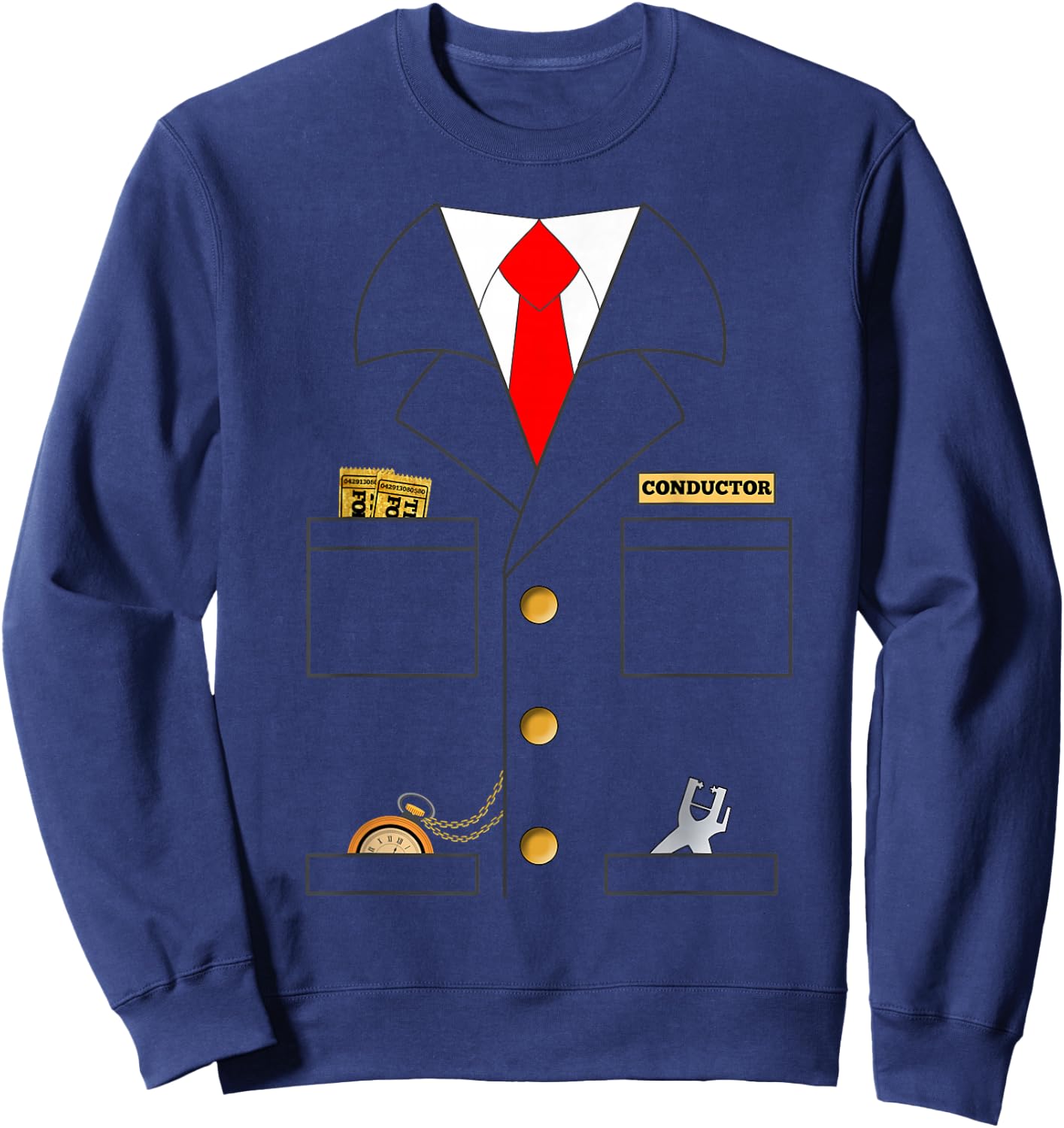 Train Conductor Shirt Costume | Adults | Kids Sweatshirt - Sweatshirt | Navy