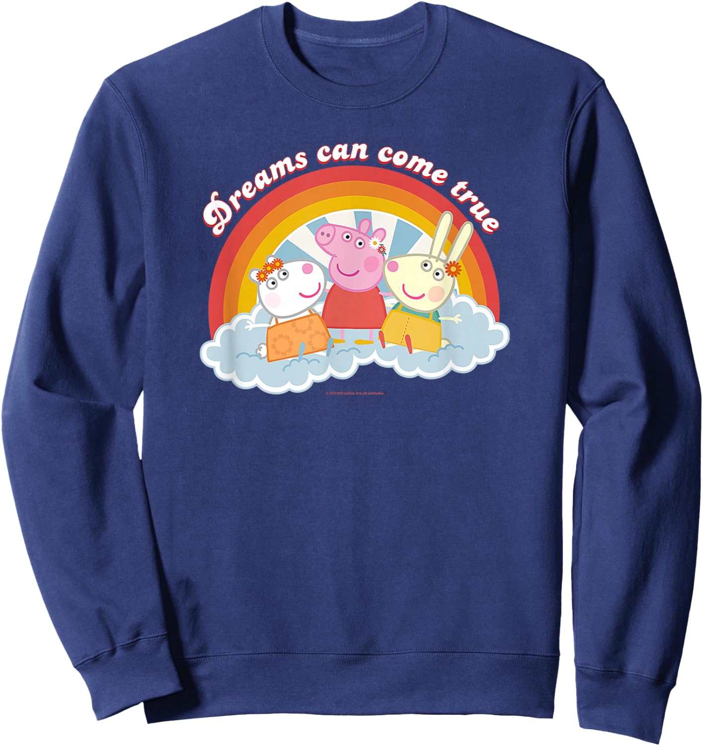 Peppa Pig Dreams Can Come True Friendship Retro Logo Sweatshirt - Sweatshirt | Navy
