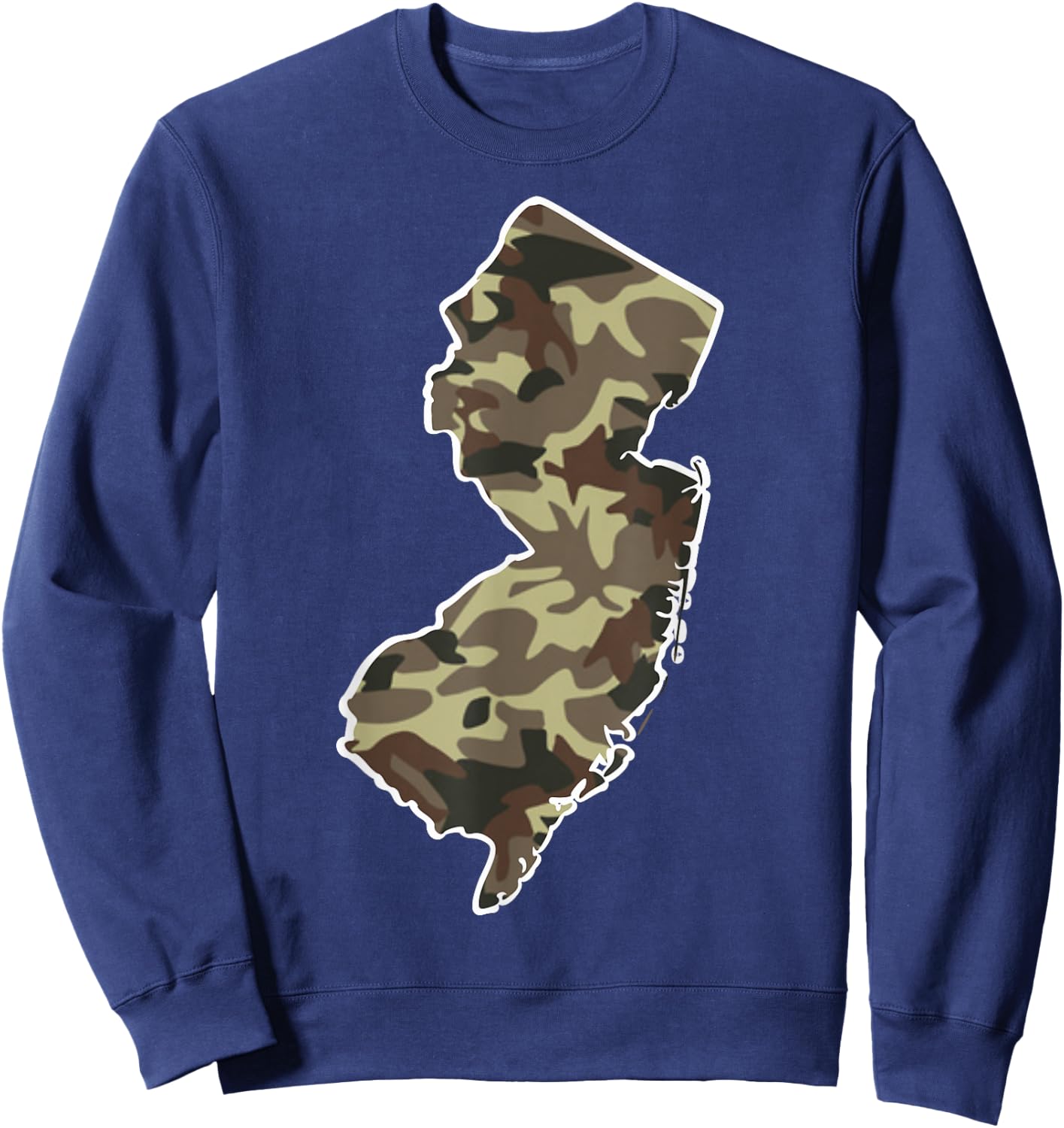 New Jersey Pride Hunting Military Camo NJ State Map Sweatshirt - Sweatshirt | Navy