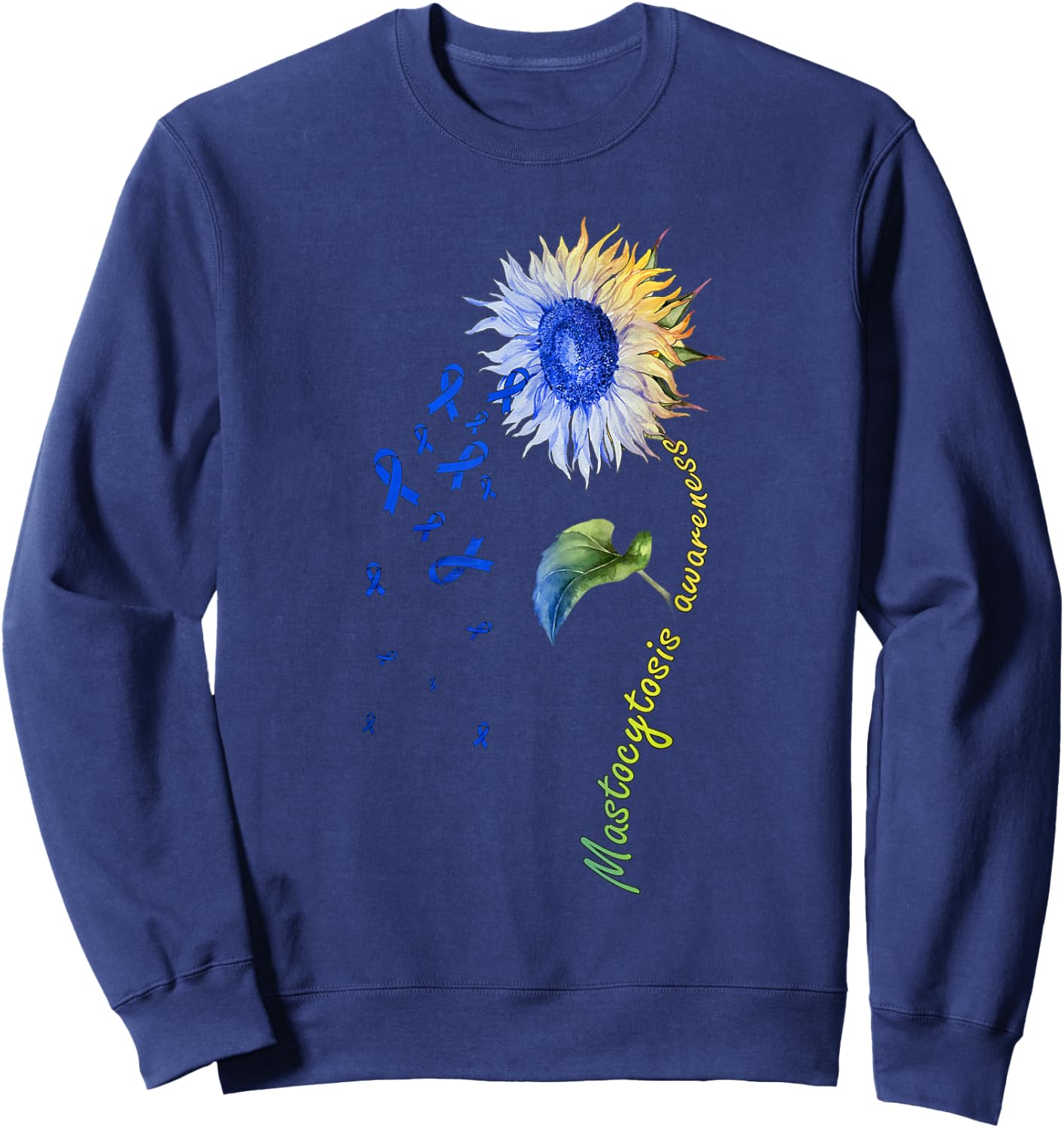 Mastocytosis Awareness Sunflower Sweatshirt - Sweatshirt | Navy