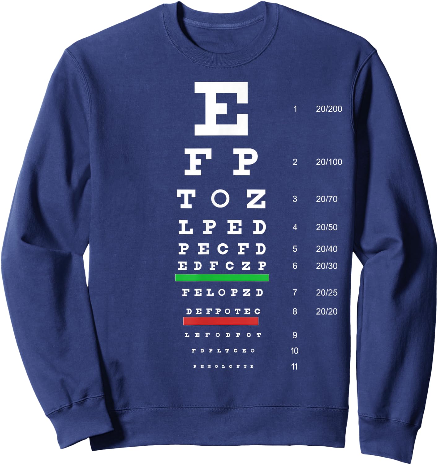 Snellen eye chart test Sweatshirt - Sweatshirt | Navy