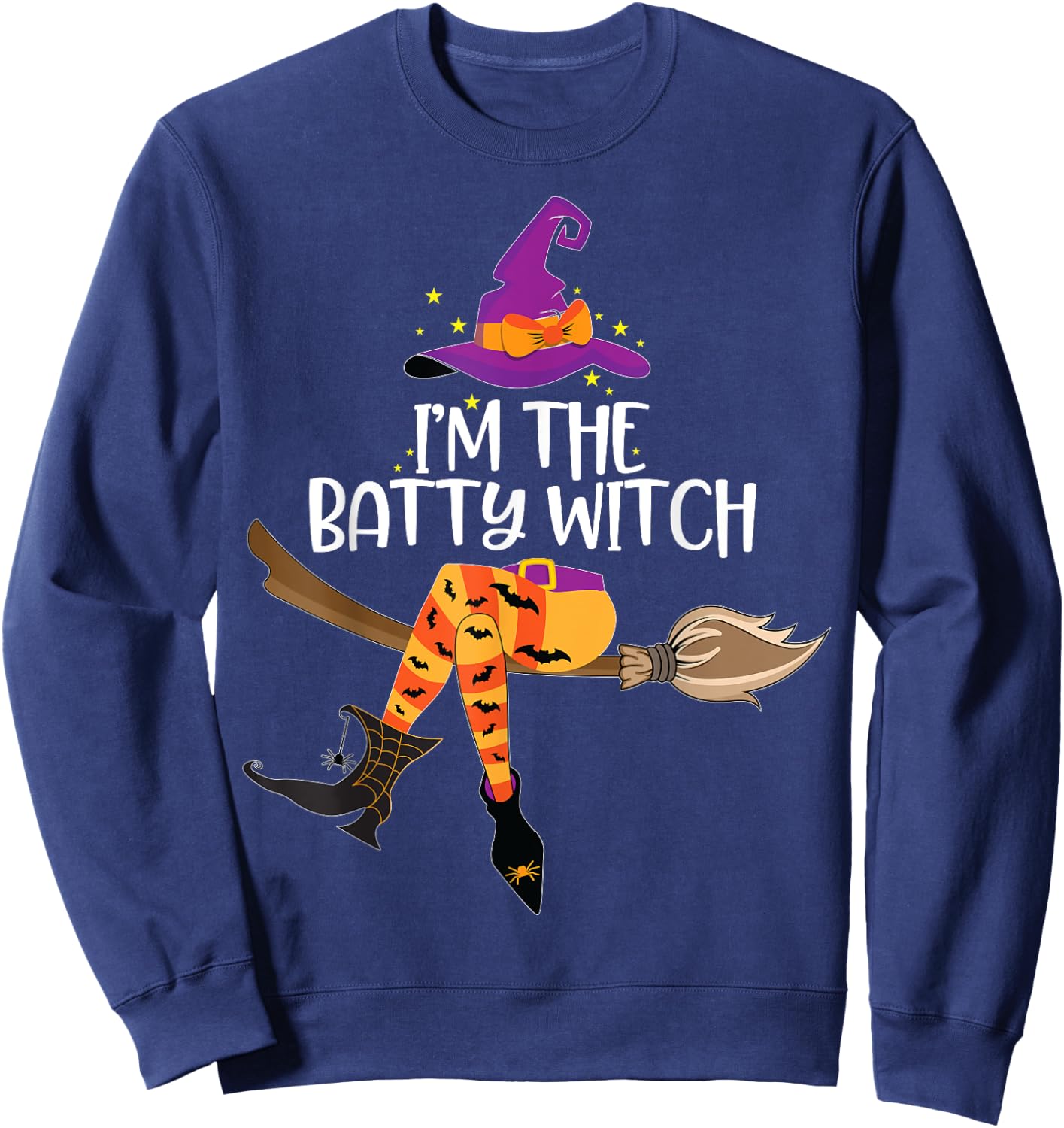 Im the Batty Witch Shirt Halloween Matching Group Costume Sweatshirt - Sweatshirt | Navy