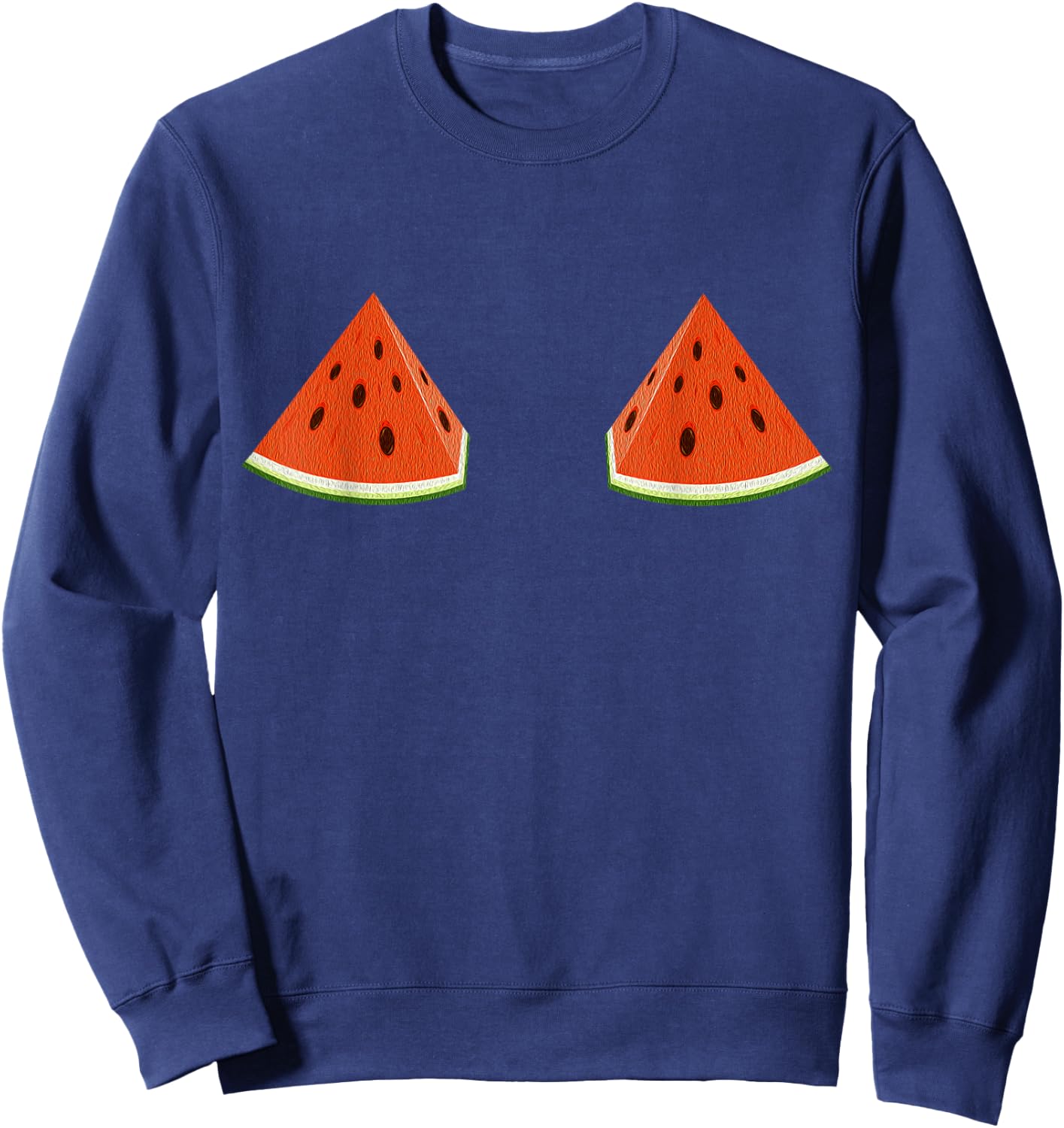 Funny Watermelon Boobs Women Girls Gift Summer Sweatshirt - Sweatshirt | Navy