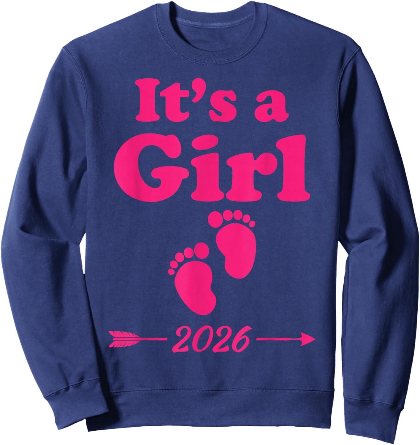 Team Girl It's A Girl Baby Announcement Gender Reveal 2026 Sweatshirt - Sweatshirt | Navy