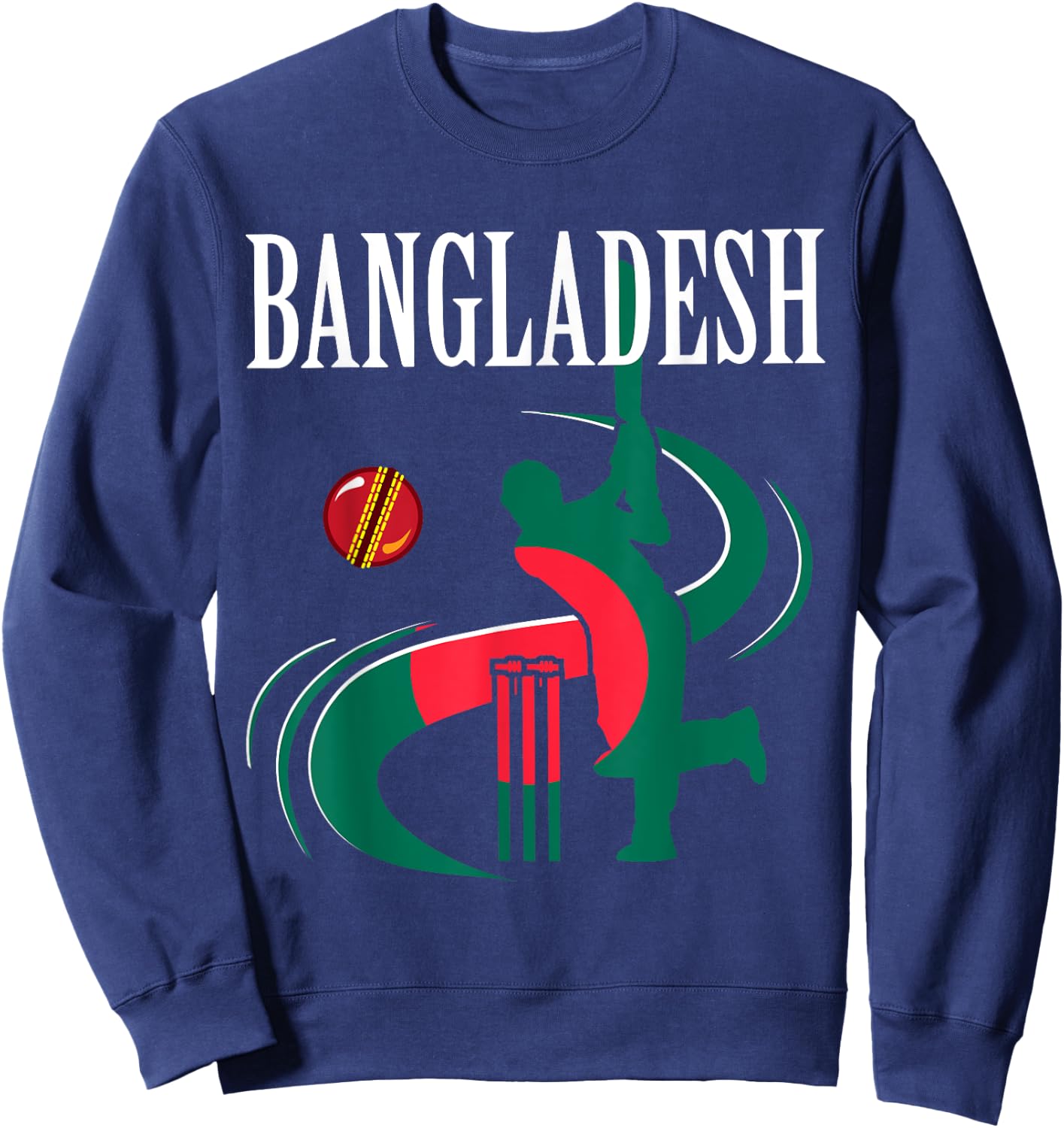 Bangladesh Cricket With Flag Brush Stroke Sweatshirt - Sweatshirt | Navy