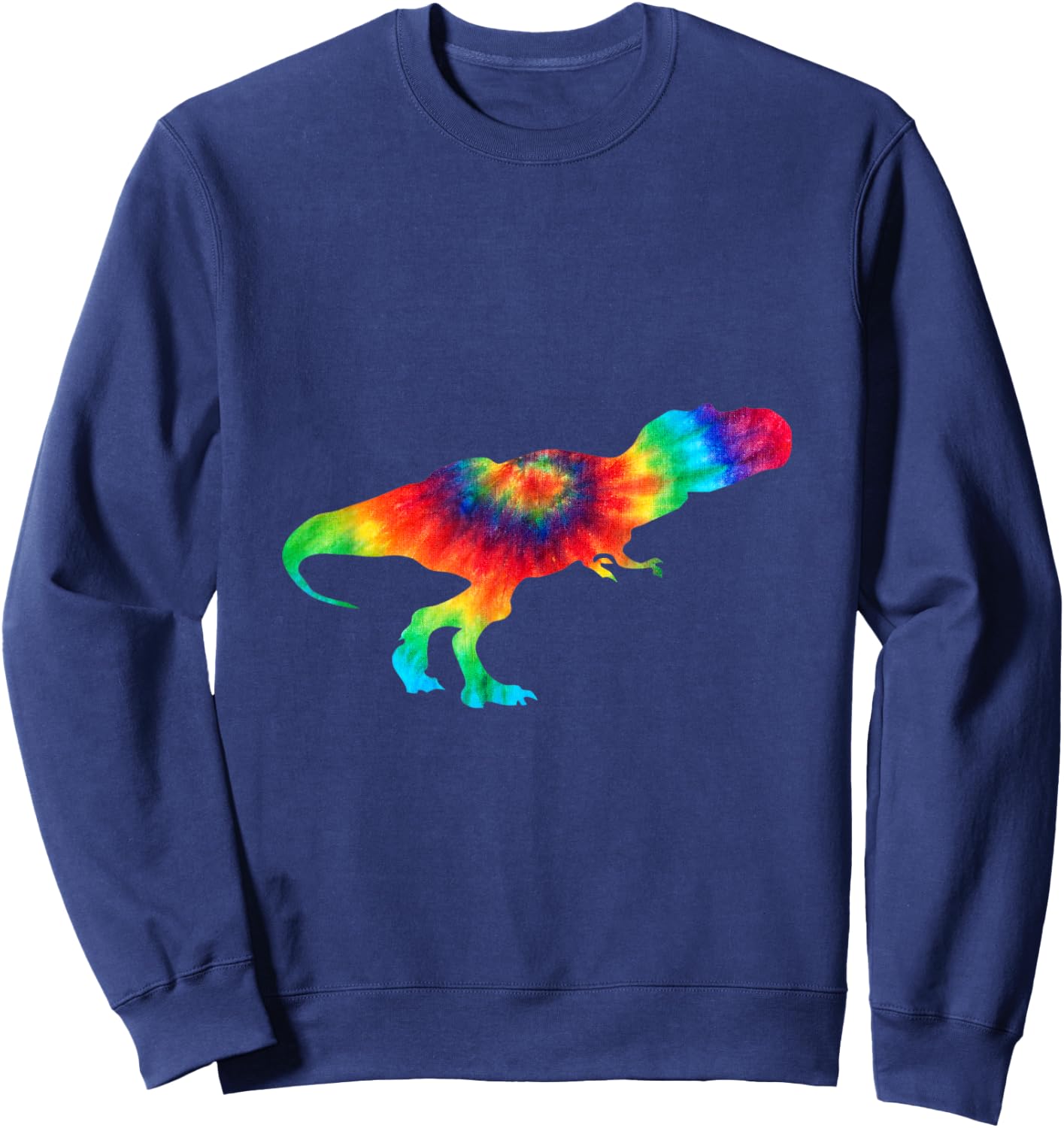 T-Rex Tie Dye Dinosaur Animals Prehistoric Tie Dyed T Shirt Sweatshirt - Sweatshirt | Navy