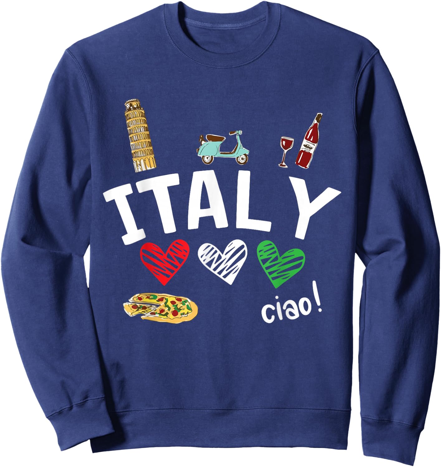 Love Italy and Everything Italian Culture Gift Sweatshirt - Sweatshirt | Navy