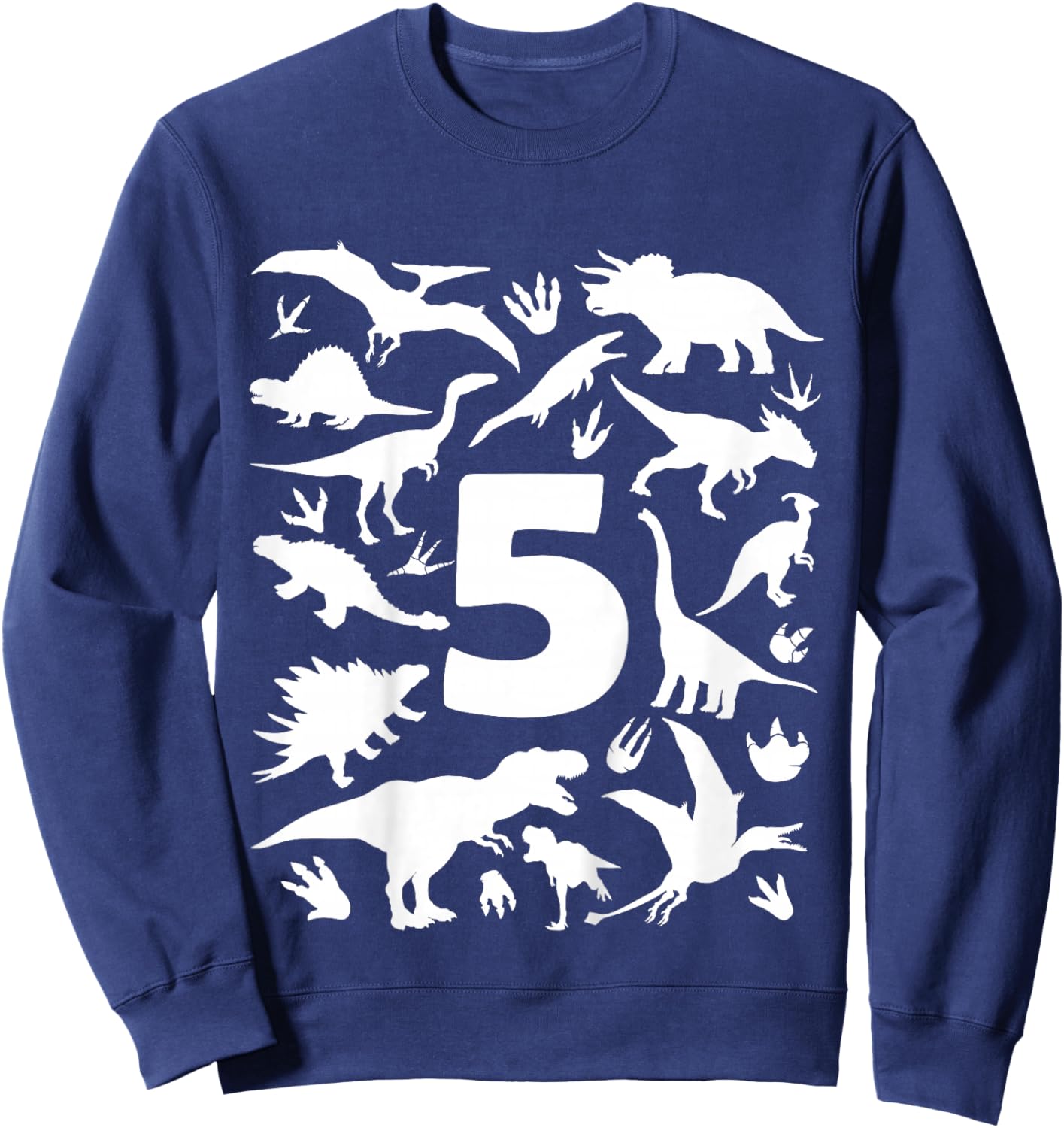 DINO 5 YEARS BOYS DINOSAUR 5th BIRTHDAY Sweatshirt - Sweatshirt | Navy