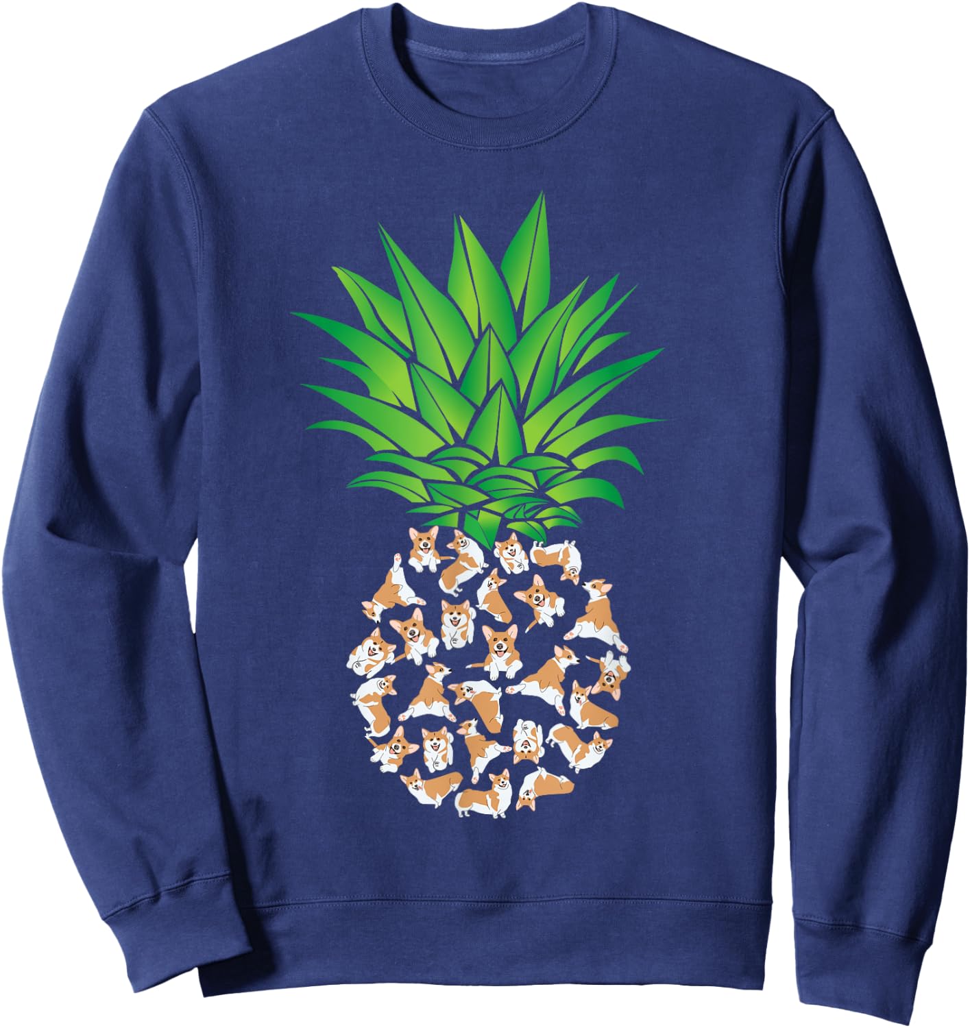 Pembroke Welsh Corgi, Corgi, Pineapple Sweatshirt - Sweatshirt | Navy