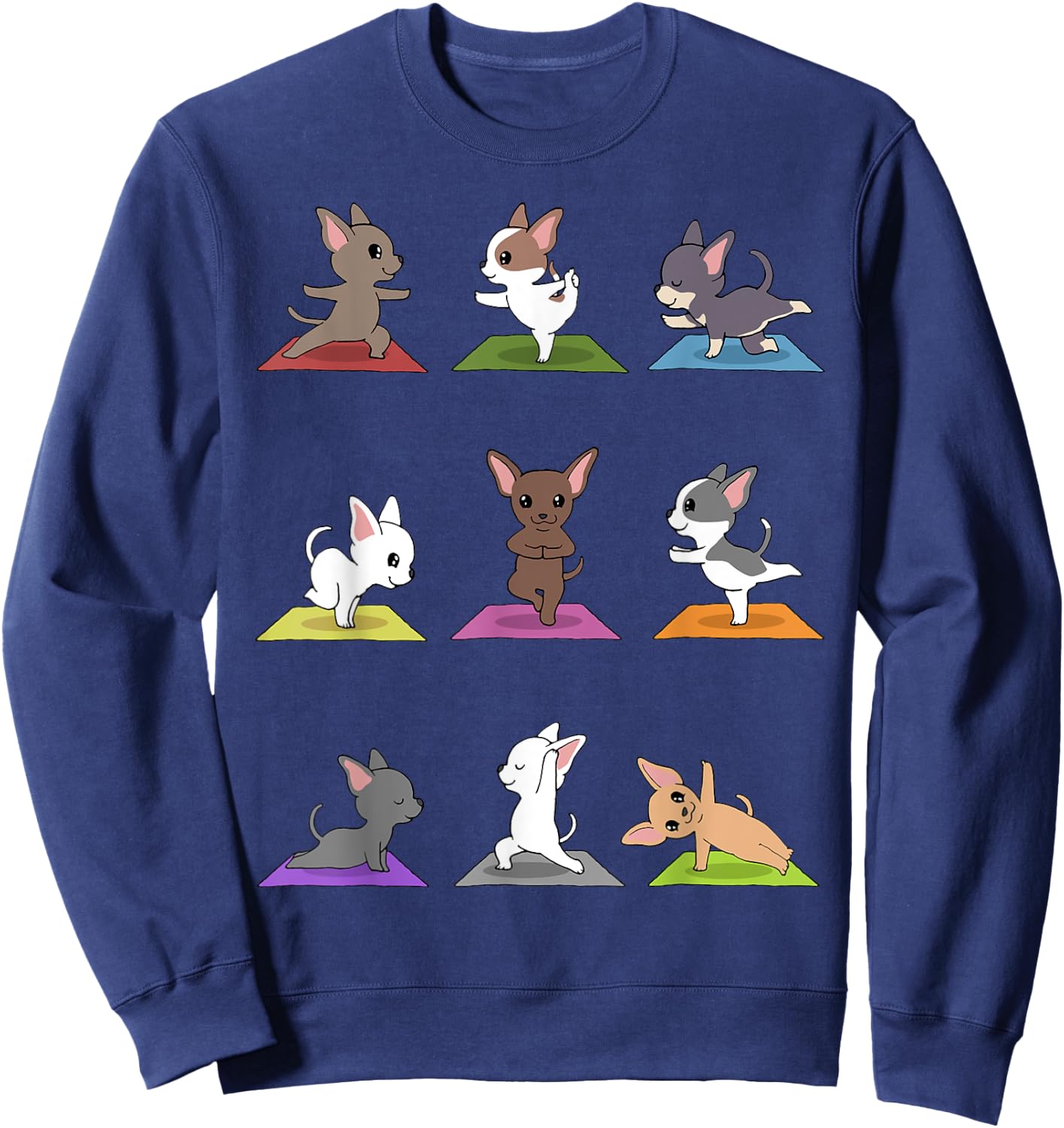 Chihuahua Yoga for a Yoga Workout Fan Sweatshirt - Sweatshirt | Navy