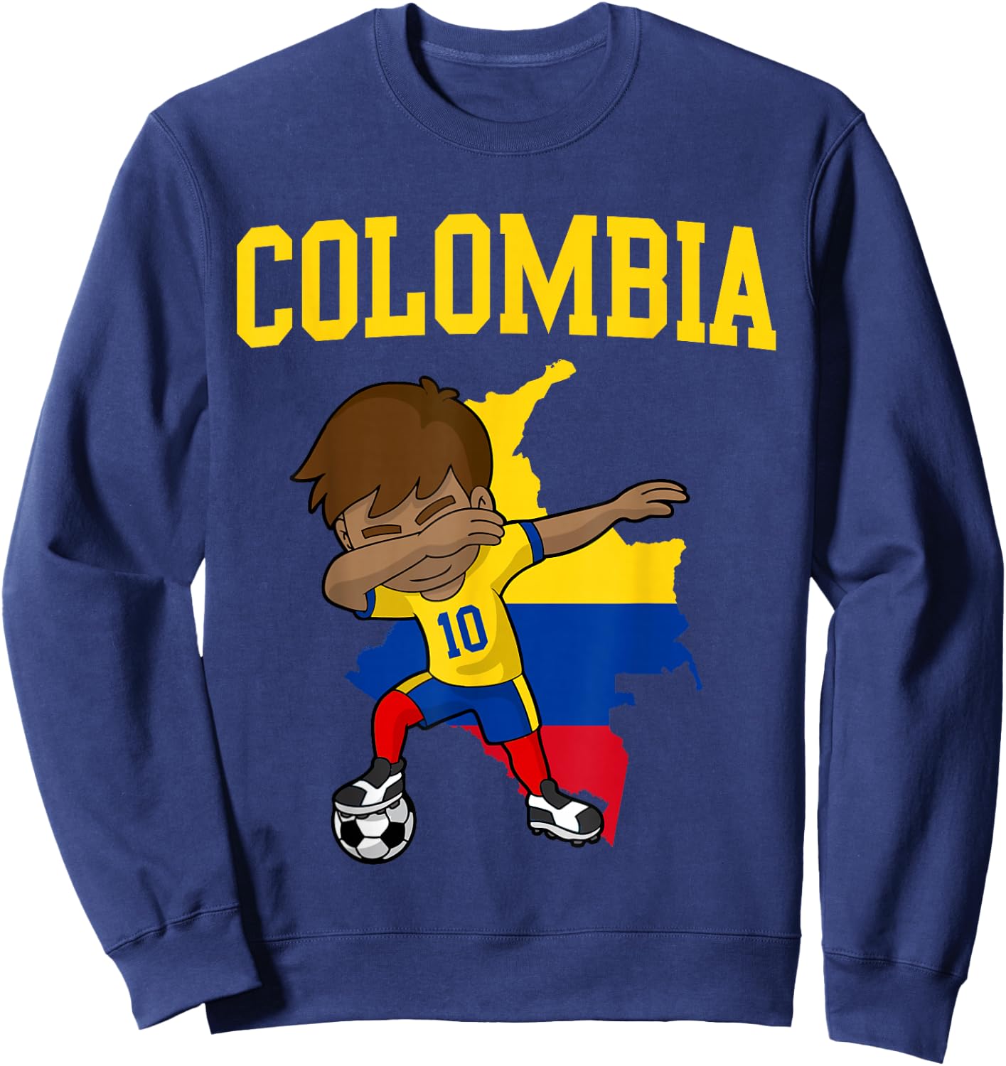 Colombia Soccer Colombian Football Dabbing Sweatshirt - Sweatshirt | Navy