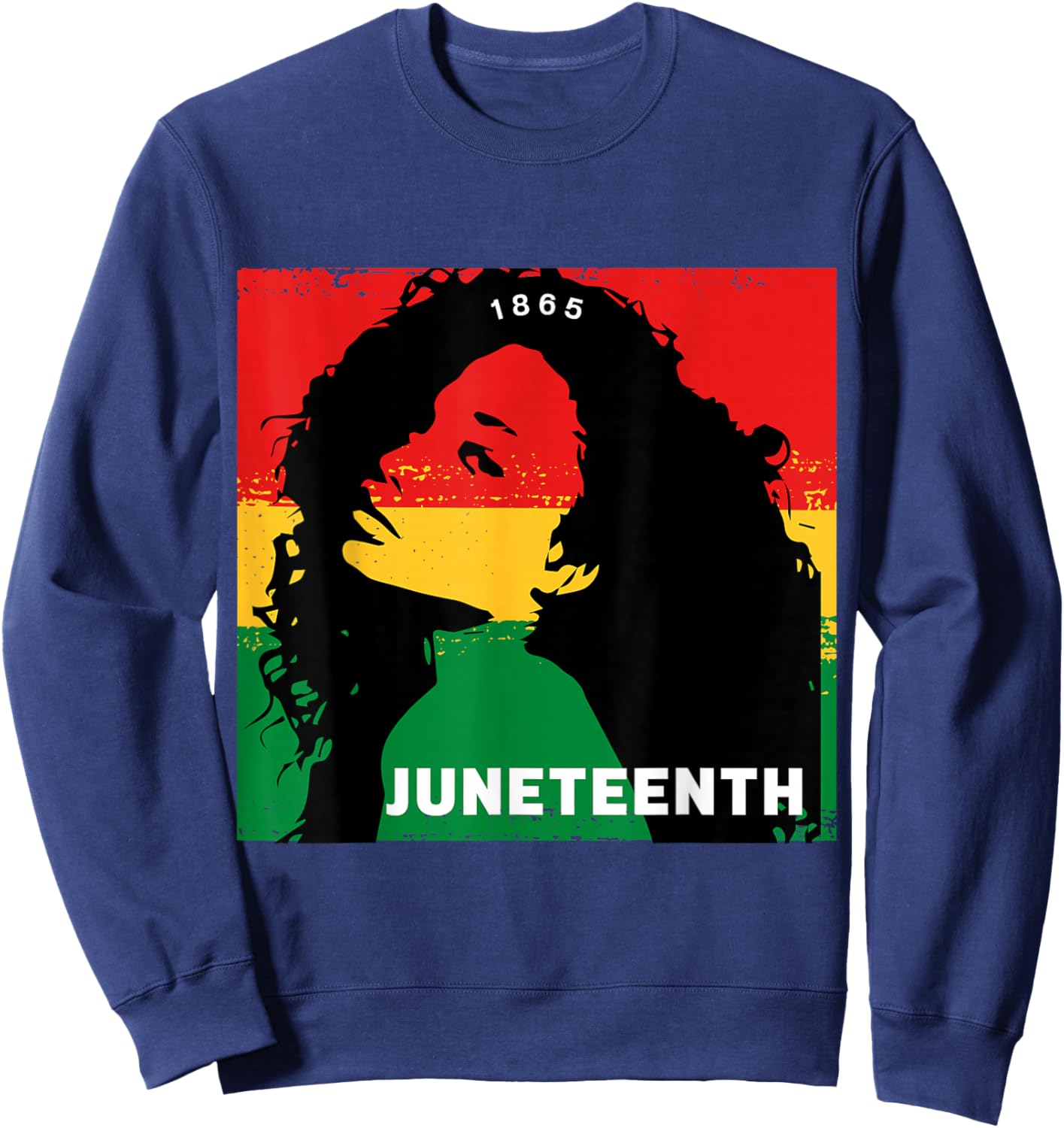 Juneteenth 1865 Natural Hair Black Pride Sweatshirt - Sweatshirt | Navy