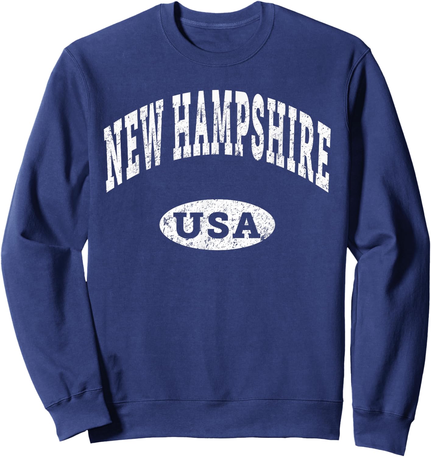 New Hampshire NH Vintage Distressed USA Sweatshirt - Sweatshirt | Navy