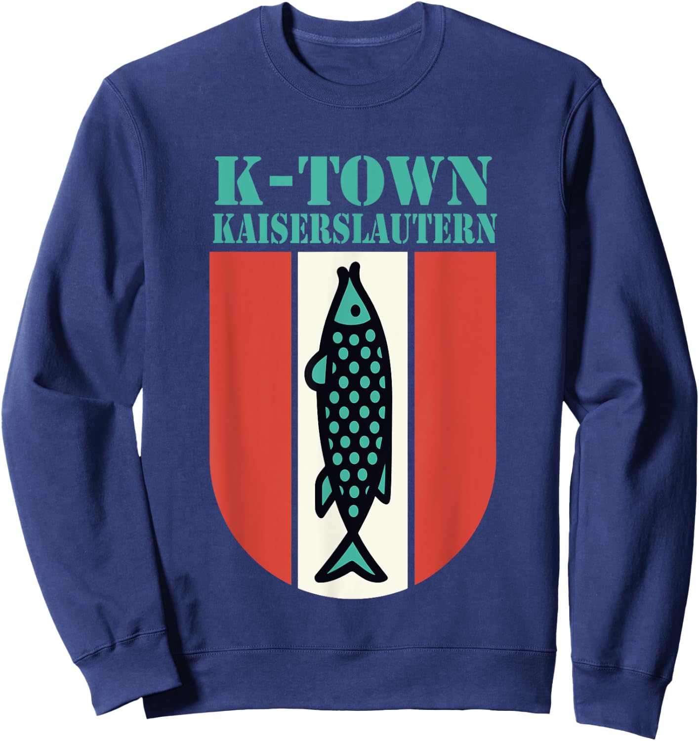K-Town Kaiserslautern Germany Fish Emblem Vintage Sweatshirt - Sweatshirt | Navy