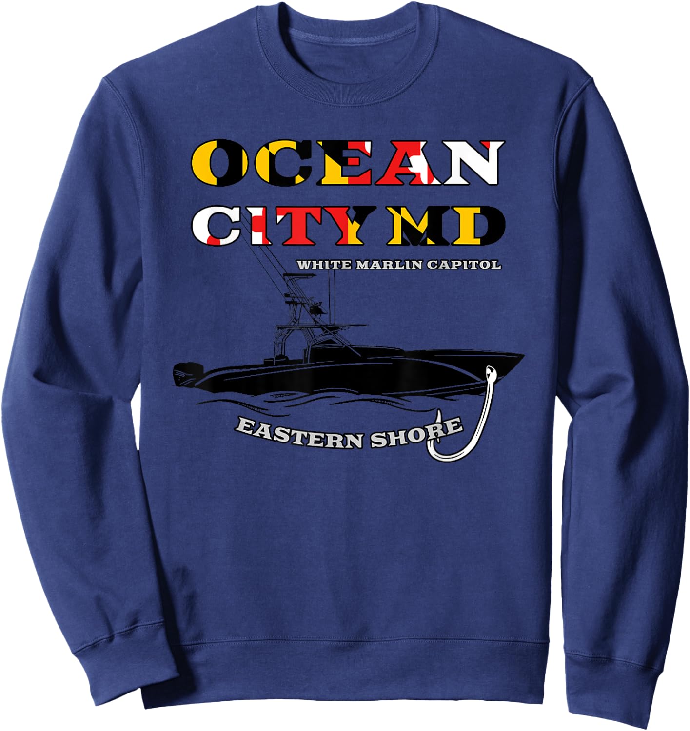 Ocean City Maryland White Marlin Fishing Capital Sweatshirt - Sweatshirt | Navy