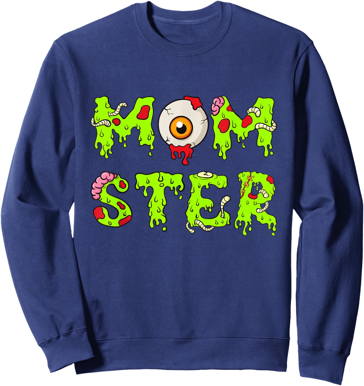 Funny Halloween Shirt for Mom Mom-ster Sweatshirt - Sweatshirt | Navy