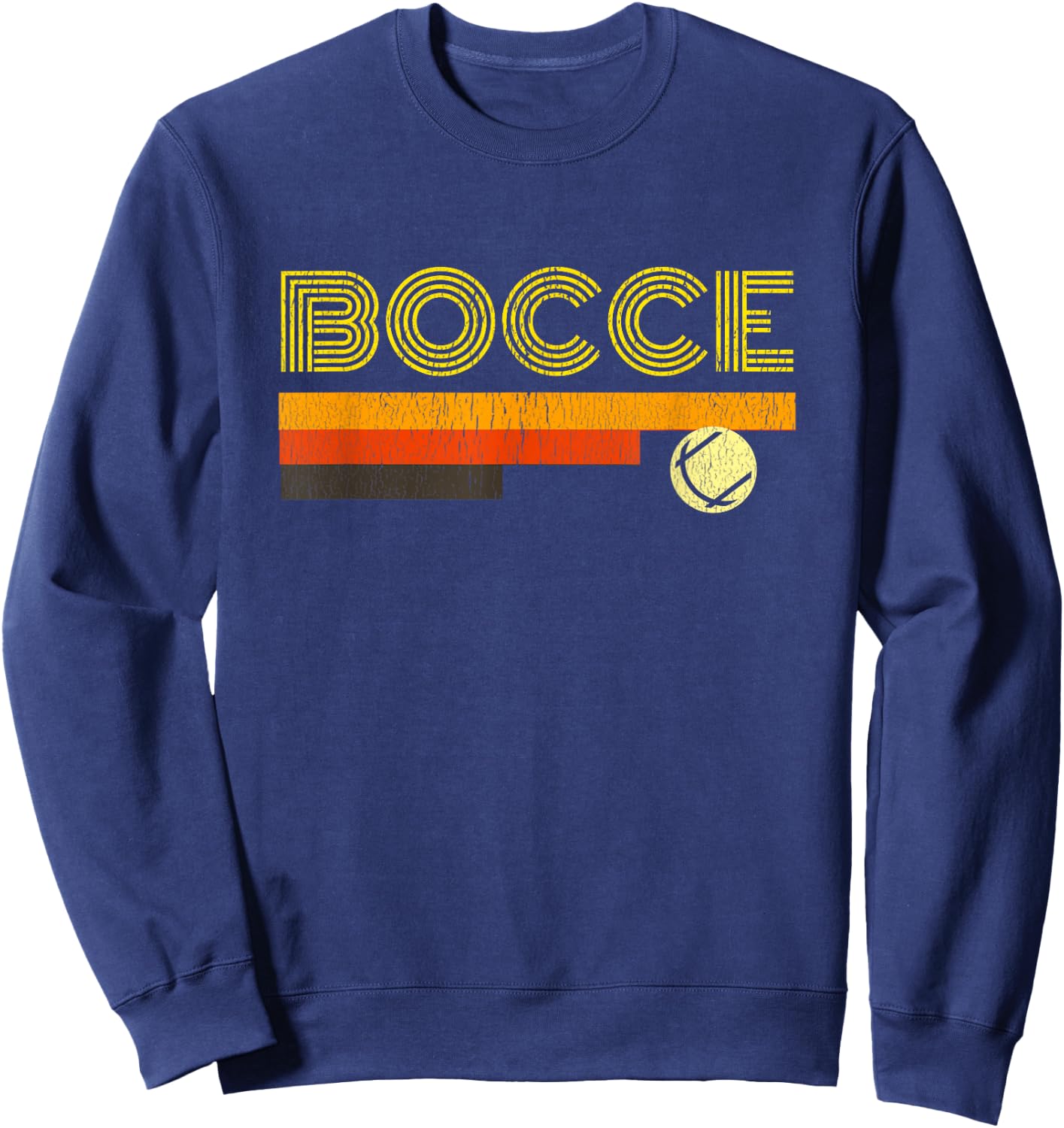 Bocce Shirt Retro Vintage 70's Men Women Gift Bocce Ball Sweatshirt - Sweatshirt | Navy