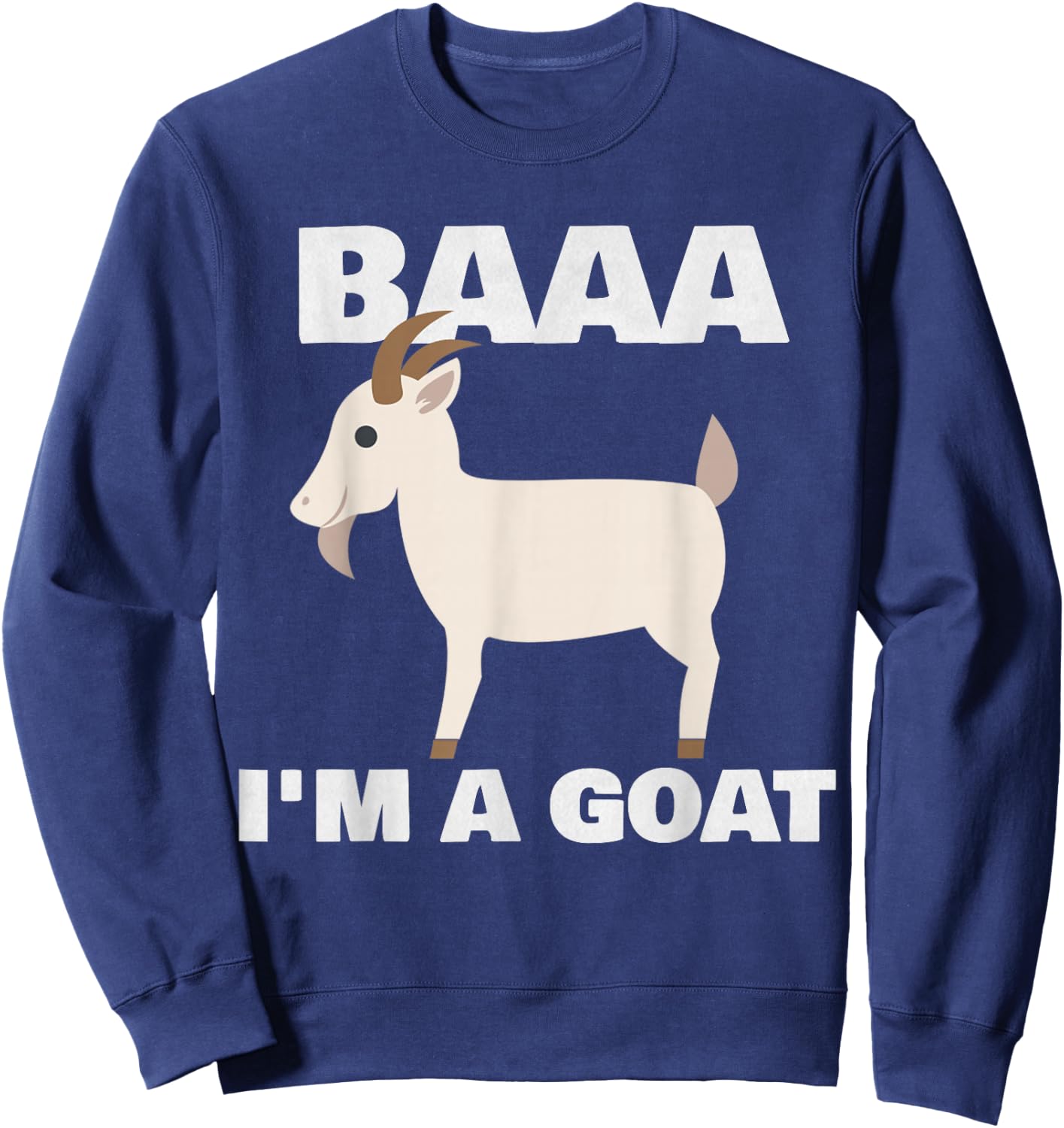 Baa I'm A Goat Costume Animal Funny Halloween Party Goat Sweatshirt - Sweatshirt | Navy
