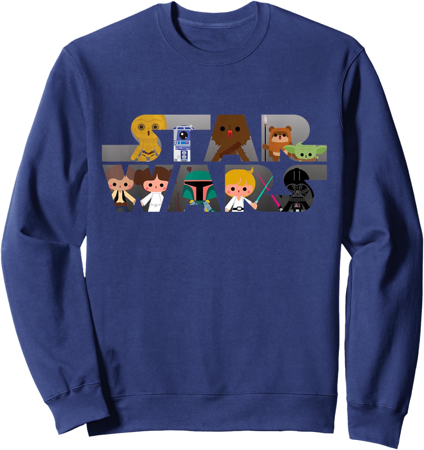 Star Wars Logo Kawaii Multi-Character Sweatshirt - Sweatshirt | Navy