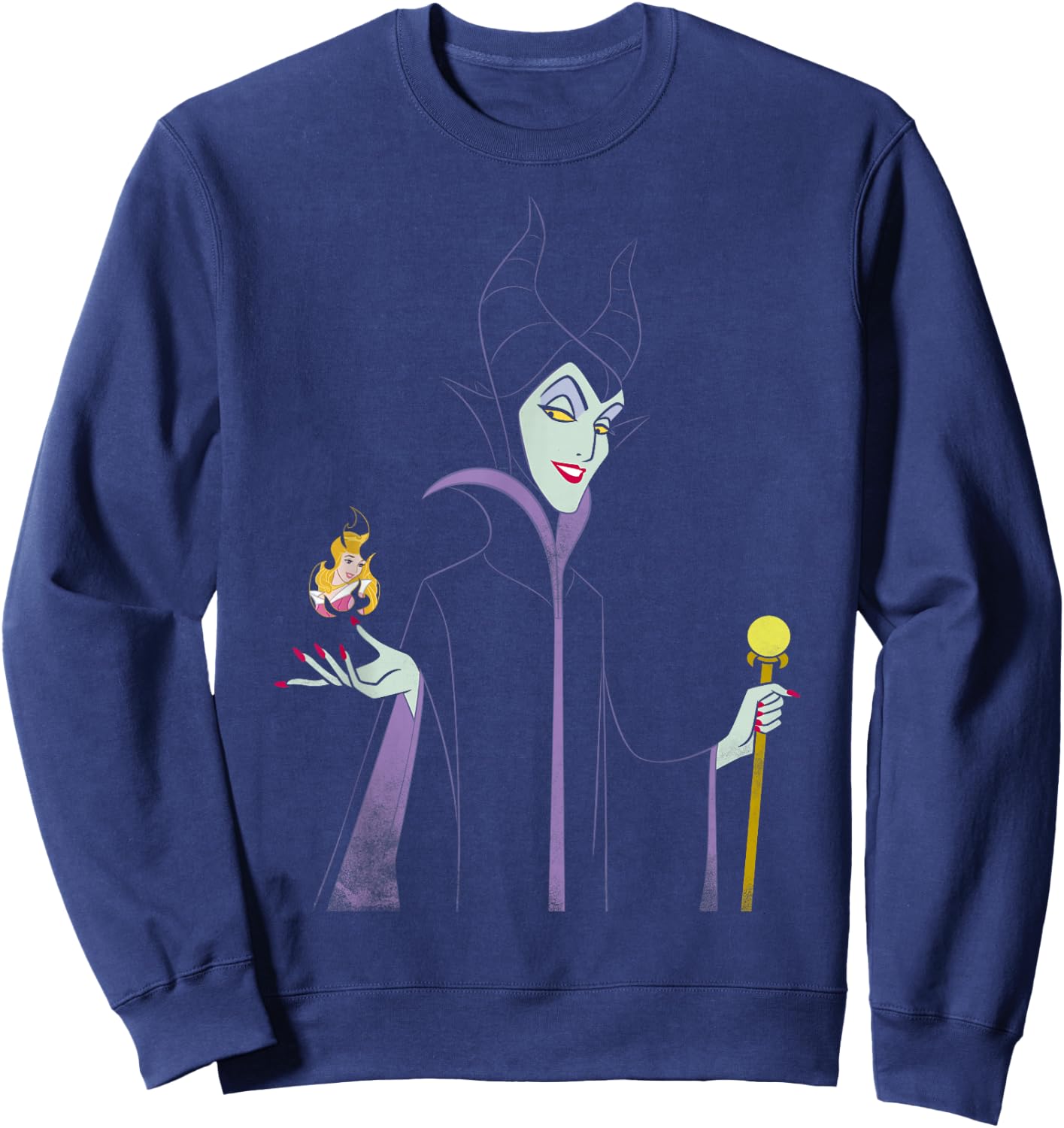 Disney Sleeping Beauty Maleficent Outline Flame Sweatshirt - Sweatshirt | Navy