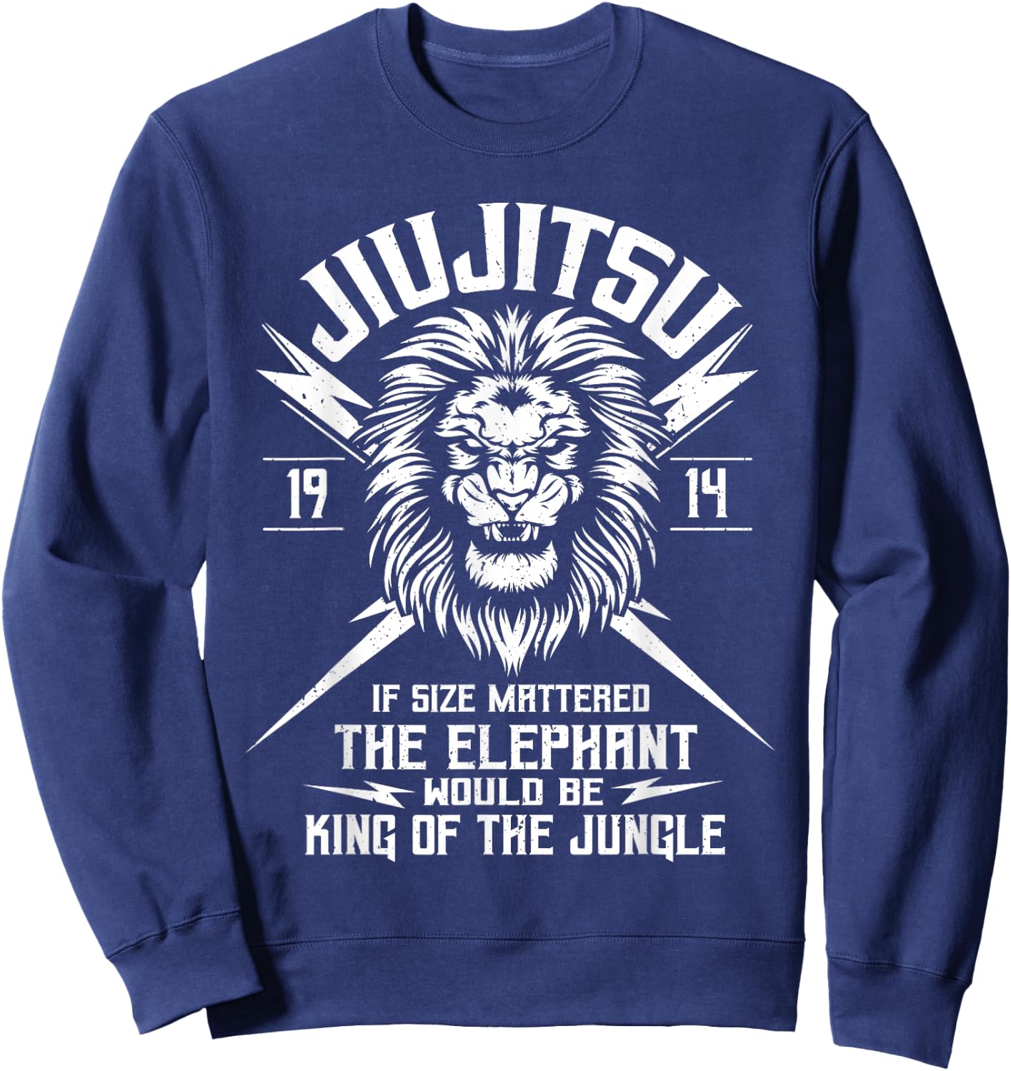 Vintage Lion Brazilian Jiu-Jitsu, MMA, BJJ Gift Sweatshirt - Sweatshirt | Navy