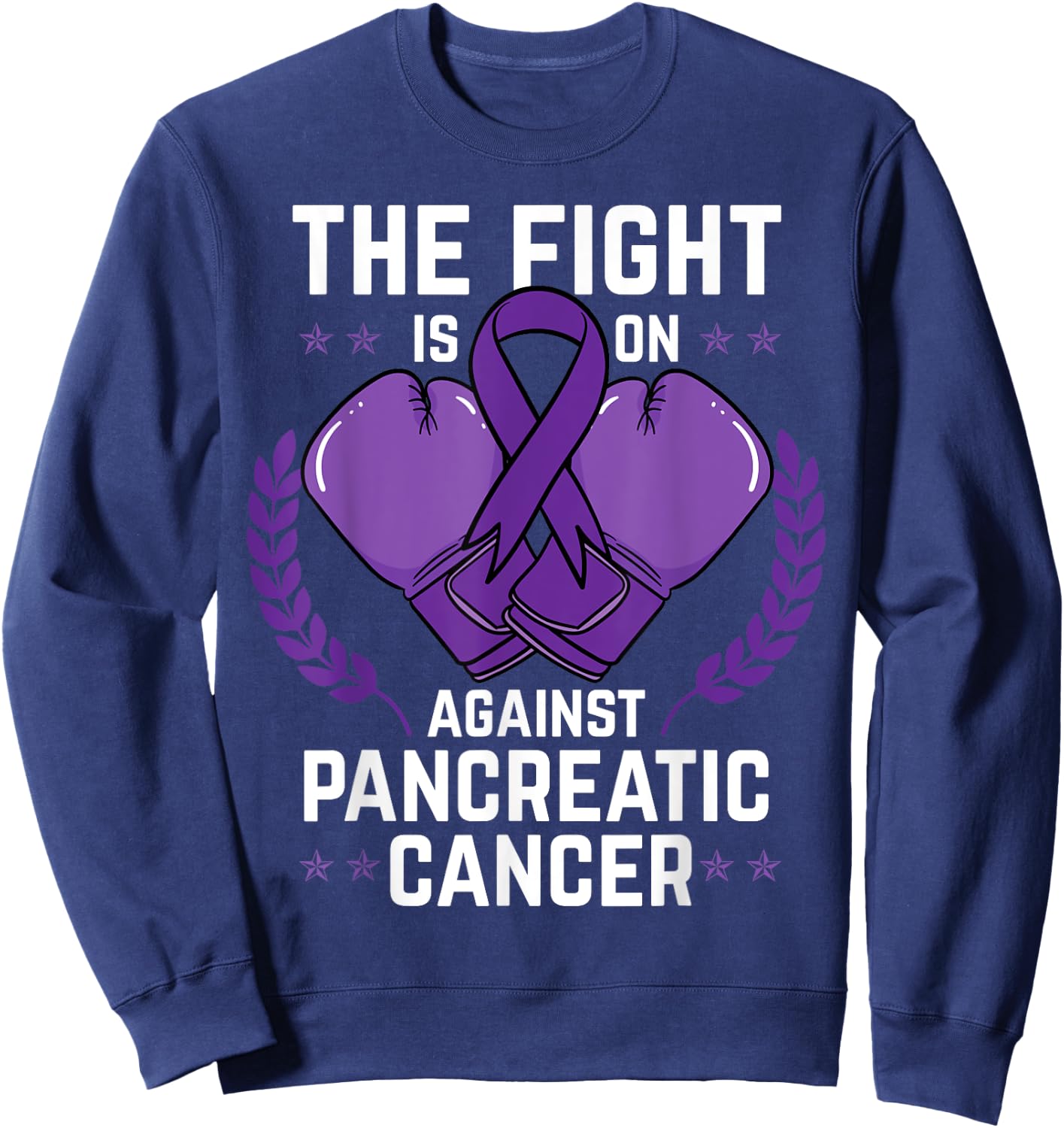 Pancreatic Cancer Shirt Chemotherapy Stomach Boxing Gift Sweatshirt - Sweatshirt | Navy