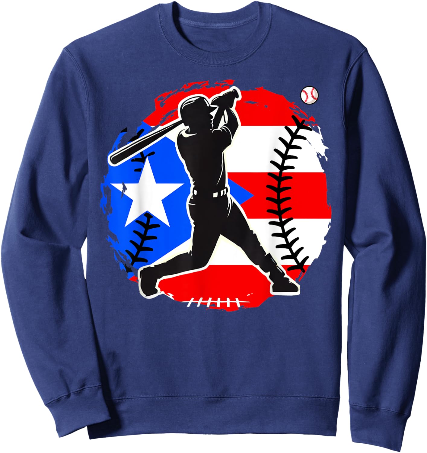 Baseball Pitcher Puerto Rico Flag Puerto Rican Softball Sweatshirt - Sweatshirt | Navy