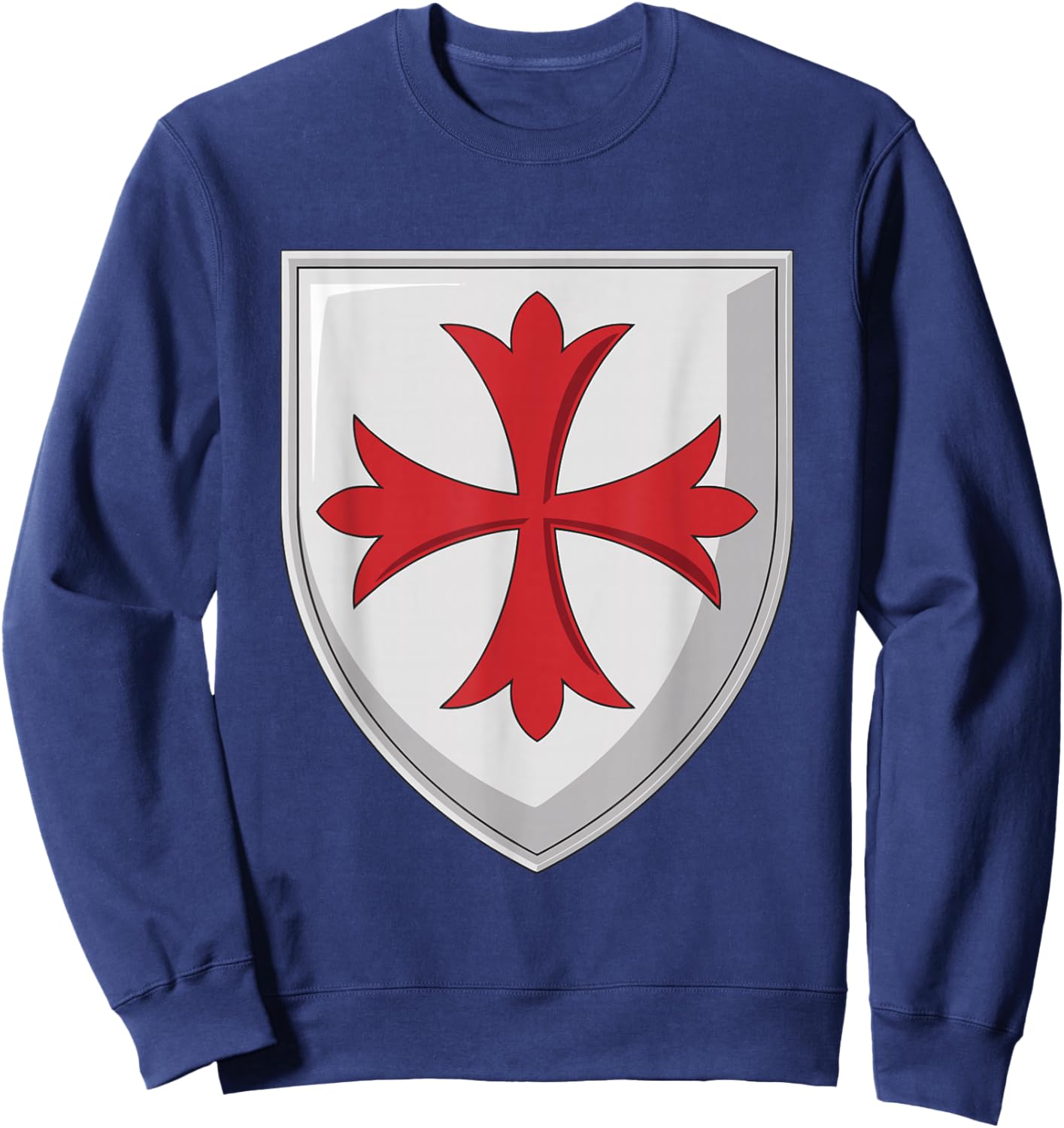 Medieval Shield Crusader Cross on Sweatshirt - Sweatshirt | Navy