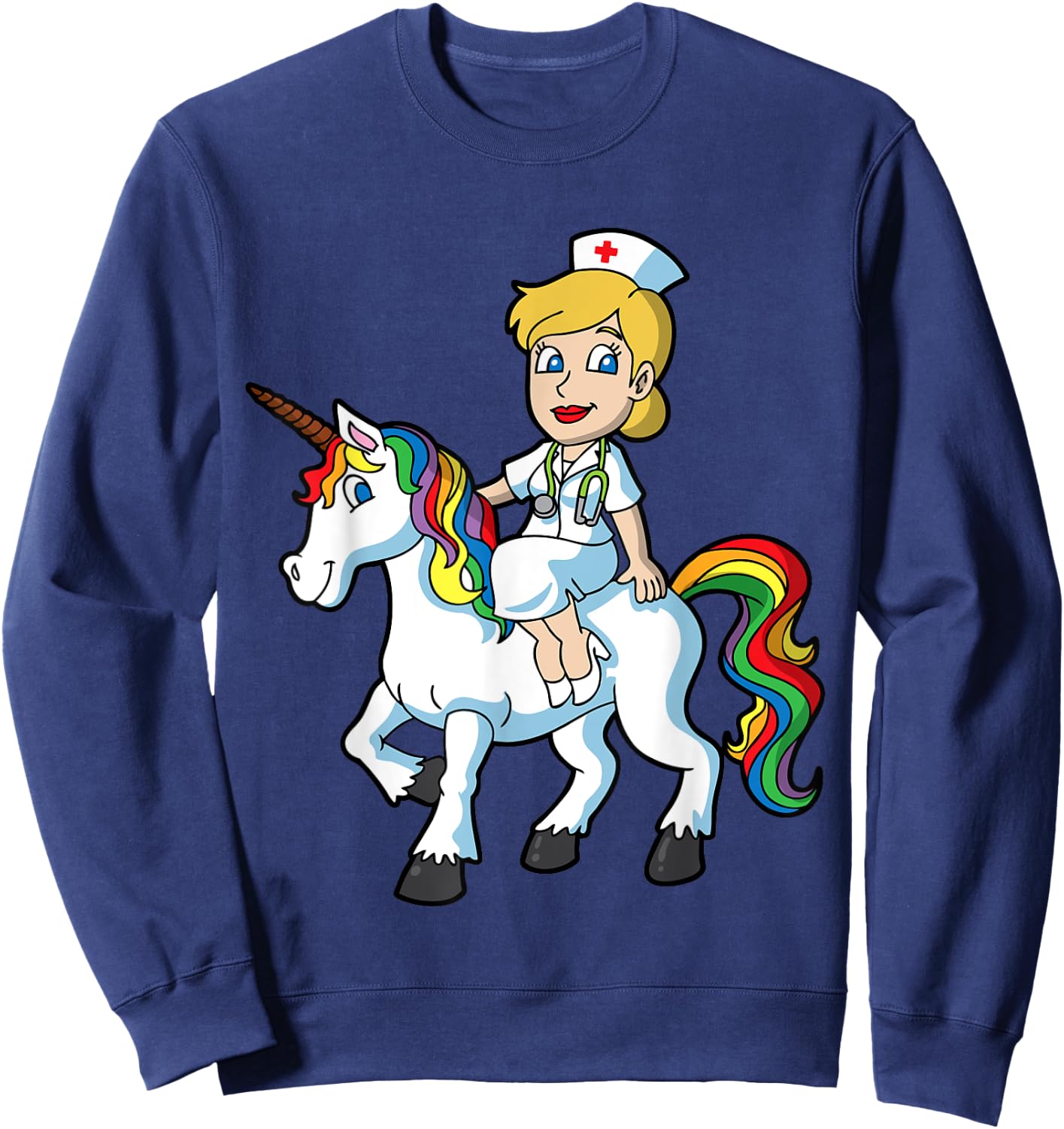 Nurse Day Unicorn Nursing CNA LPN RN NP CNM CRNA Sweatshirt - Sweatshirt | Navy