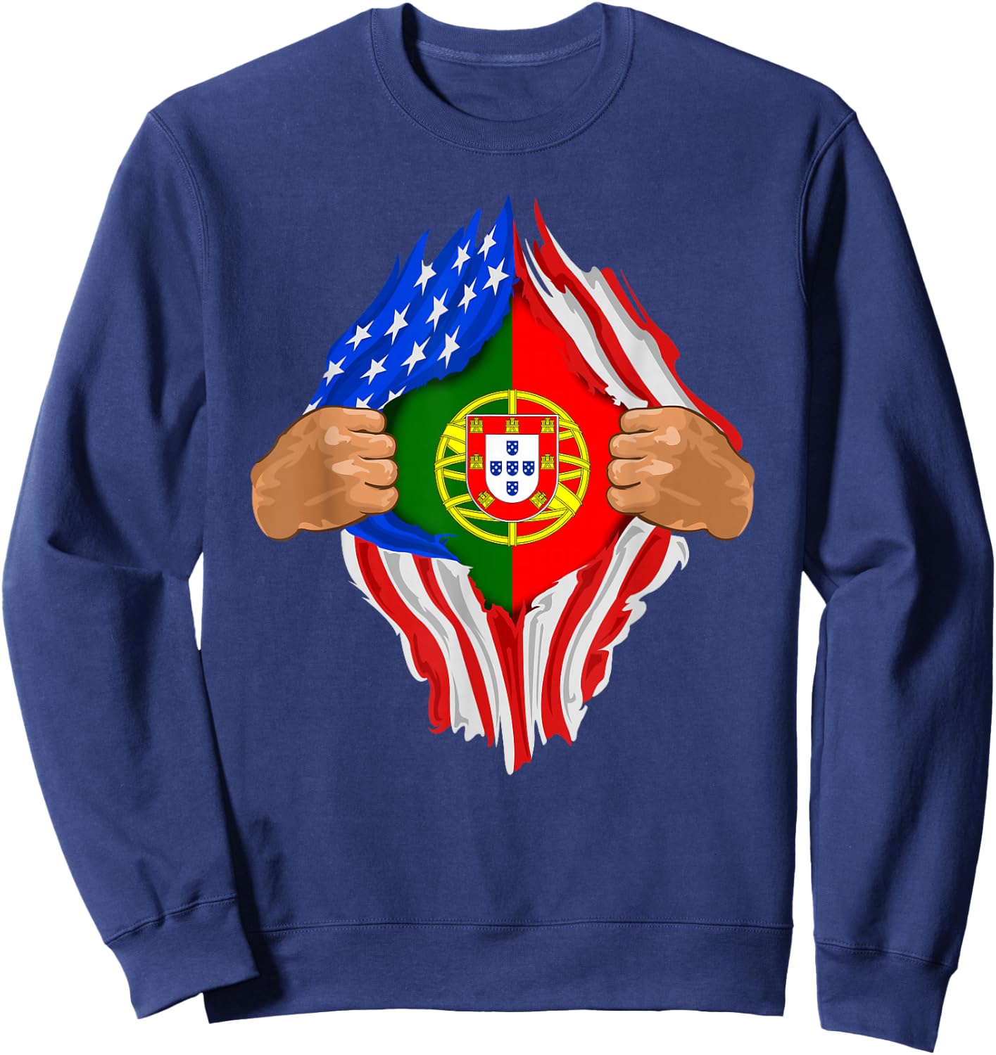 Portuguese Blood Inside Me | Portugal Flag Gift Sweatshirt - Sweatshirt | Navy
