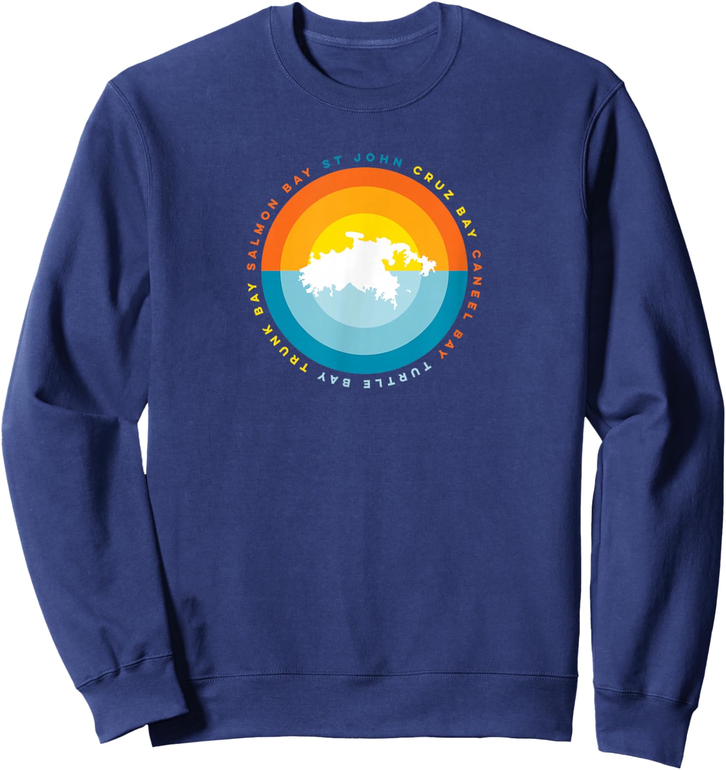 St John USVI Cruz Bay Caneel Bay Sunset Graphic T Shirt Sweatshirt - Sweatshirt | Navy