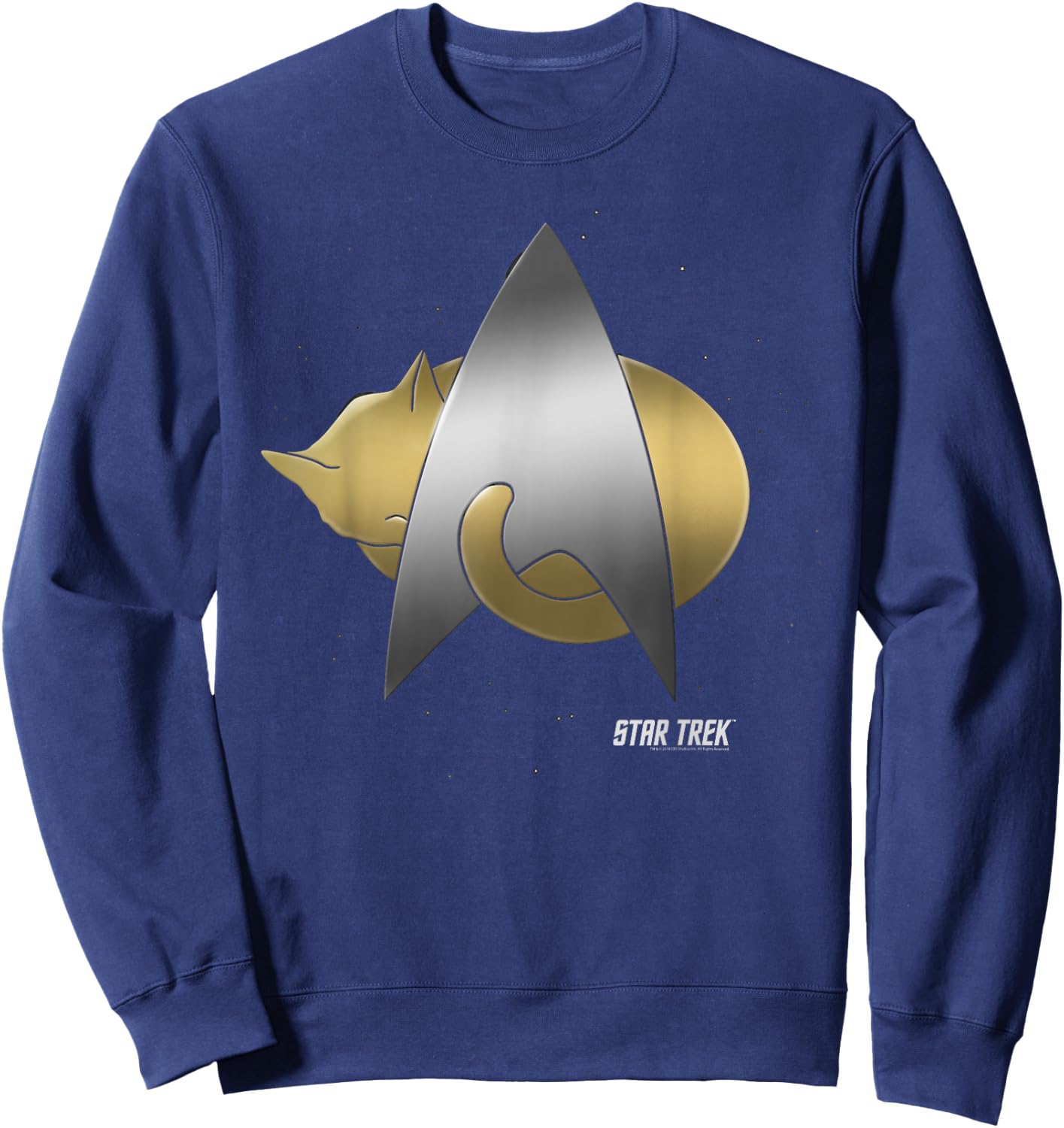 Star Trek Next Generation Kitty Cat Logo Sweatshirt - Sweatshirt | Navy