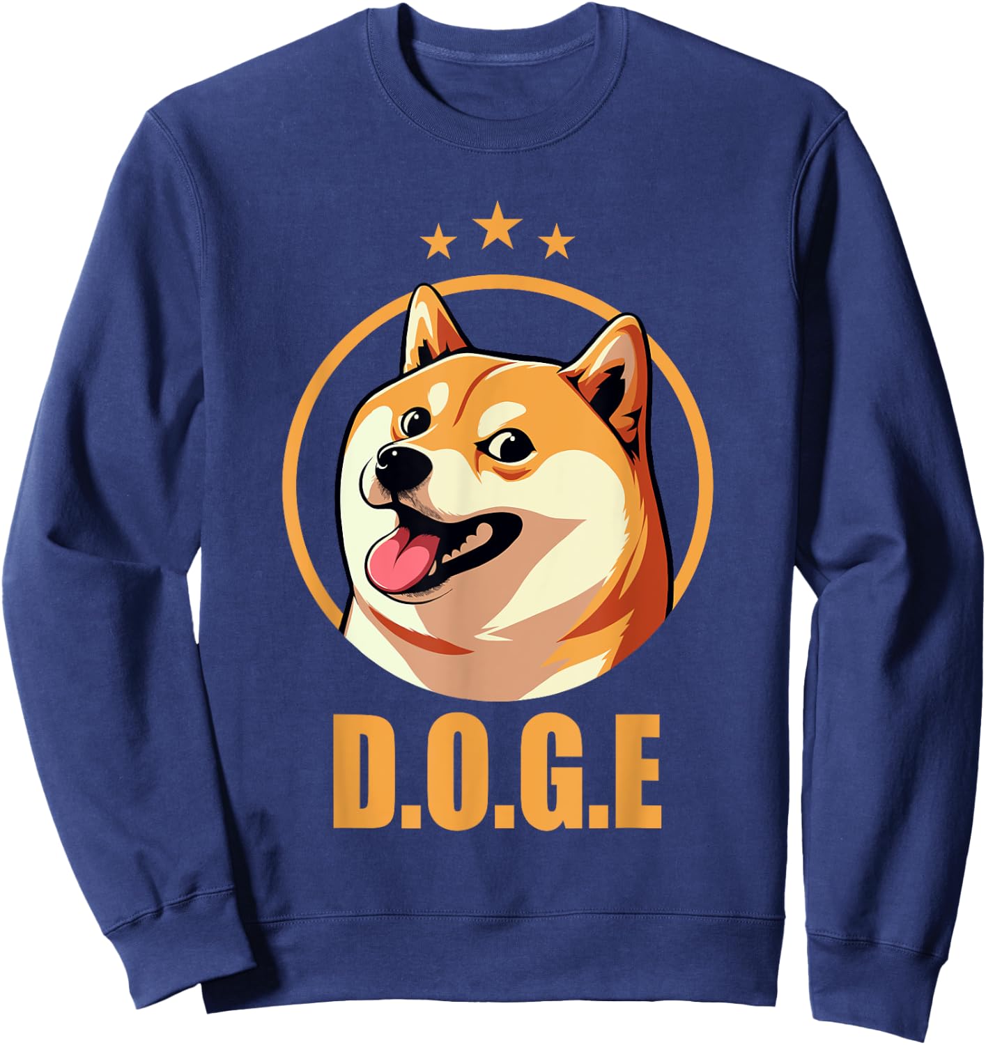 DOGE Department Of Government Efficiency Meme Shiba Inu Dog Sweatshirt - Sweatshirt | Navy
