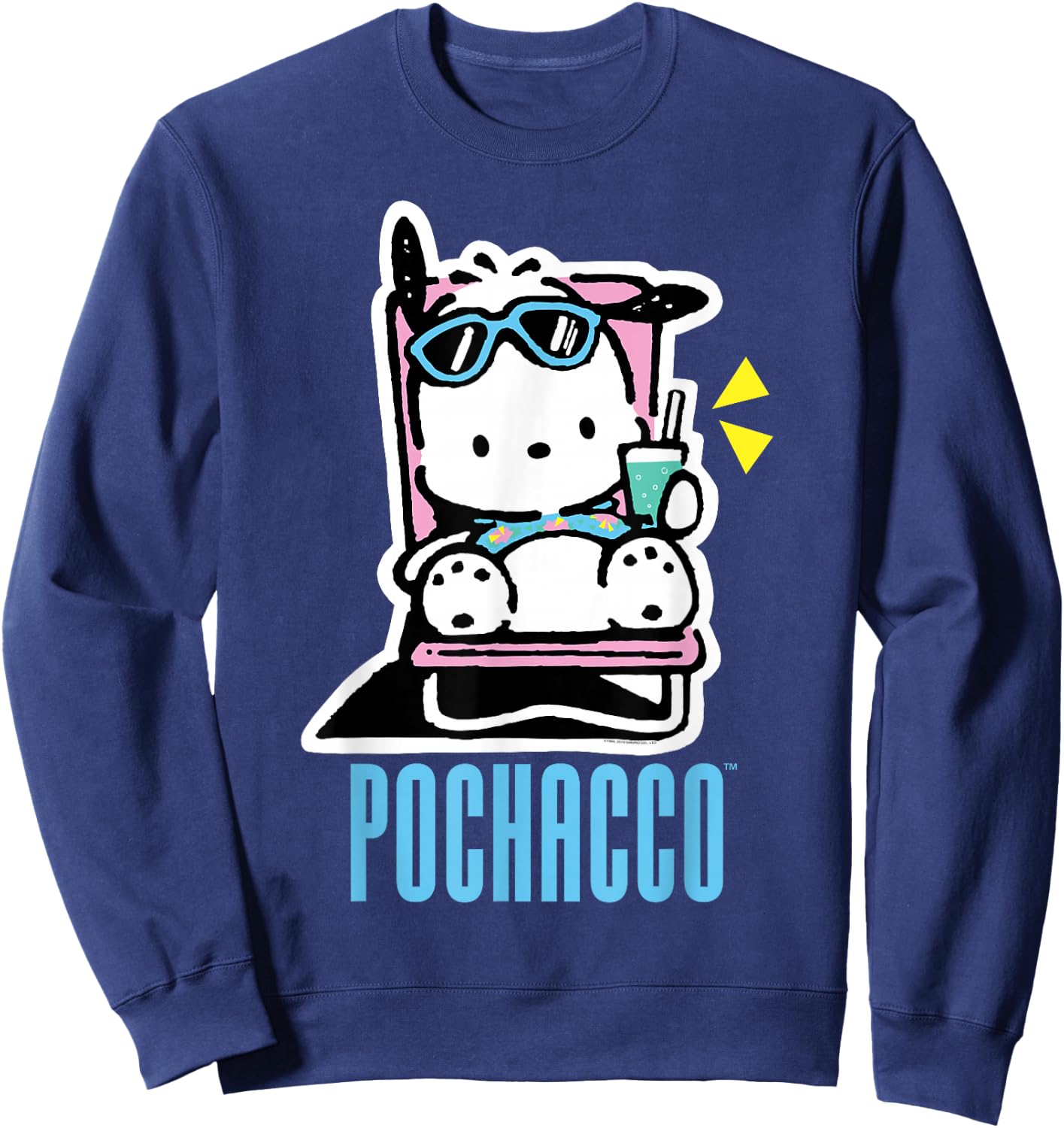 Pochacco Summer Drink Sweatshirt - Sweatshirt | Navy