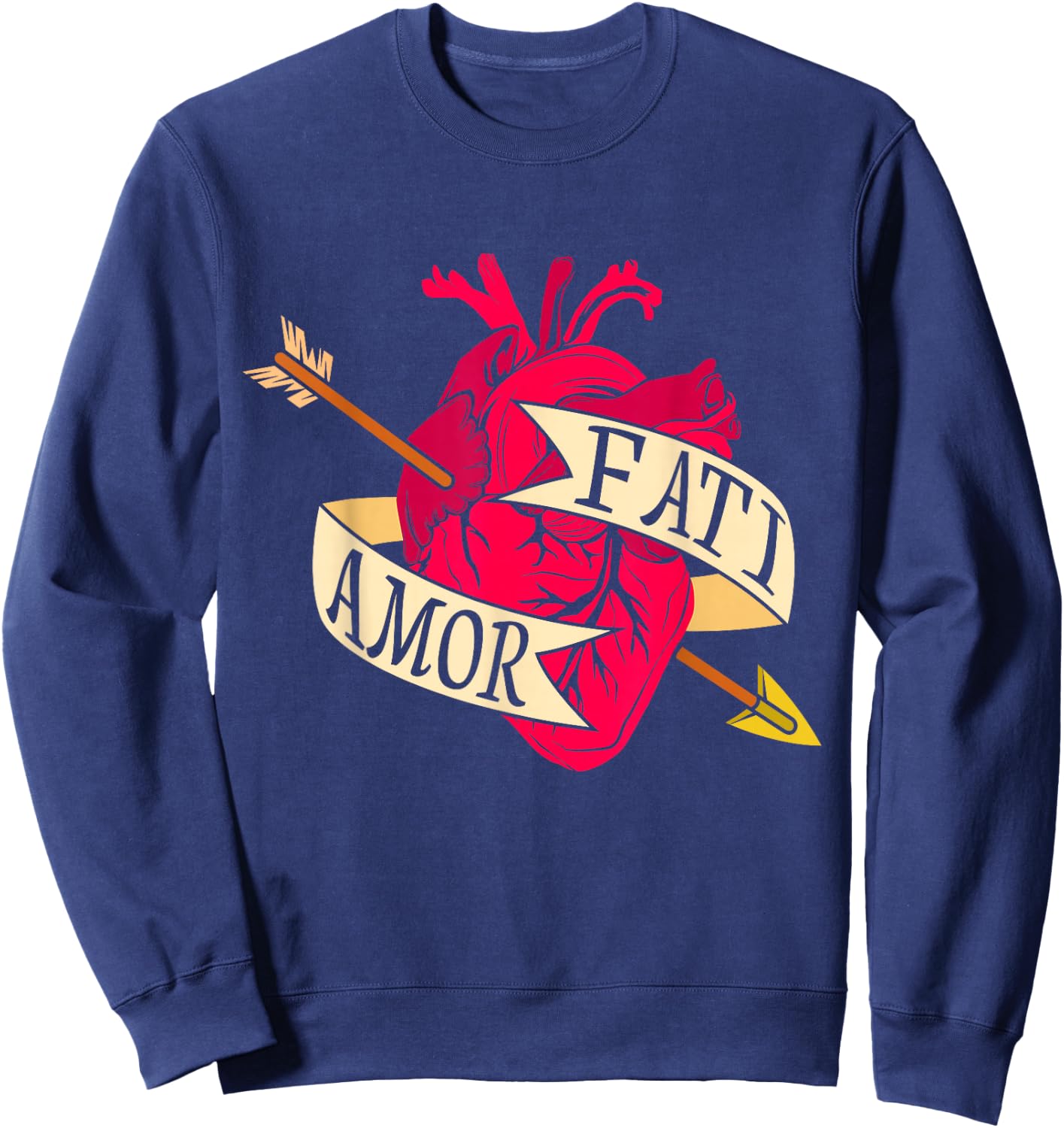 Stoicism Philosophy Shirts - Amor Fati Sweatshirt - Sweatshirt | Navy
